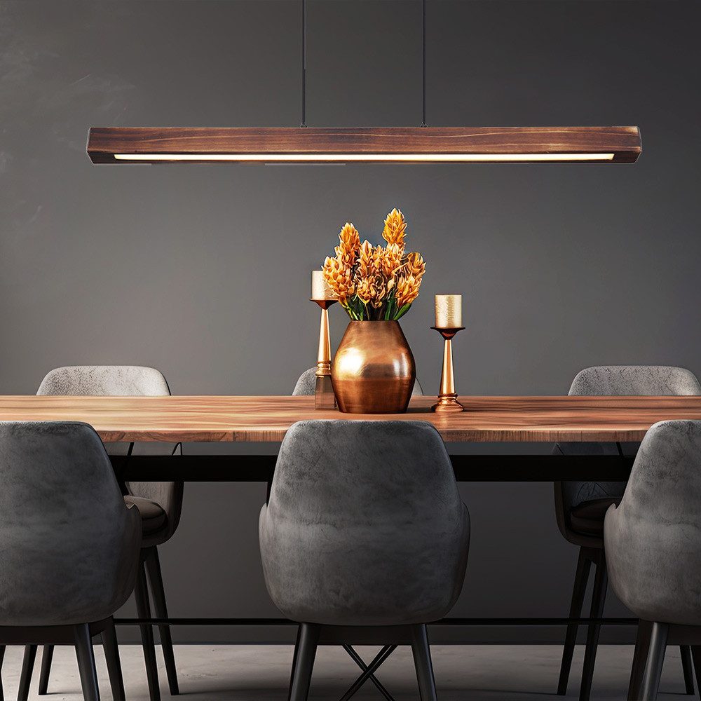 GLOBO LIGHTING LED Pendelleuchte, LED-Leuchtmittel fest verbaut, Warmweiß, Pendelleuchte Hängelampe Deckenlampe Esszimmerlampe LED Lampe Holz