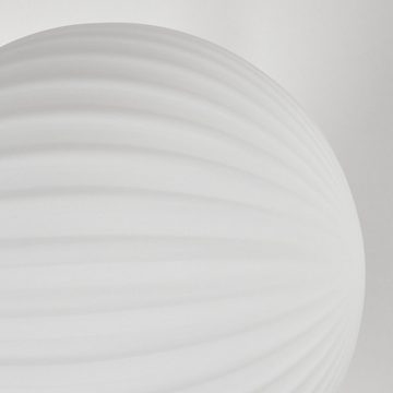hofstein Stehlampe Stehlampe aus Metall/Riffelglas in Schwarz/Weiß, ohne Leuchtmittel, Leuchte mit Glasschirmen (15cm), Fußschalter, 5xG9, ohne Leuchtmittel