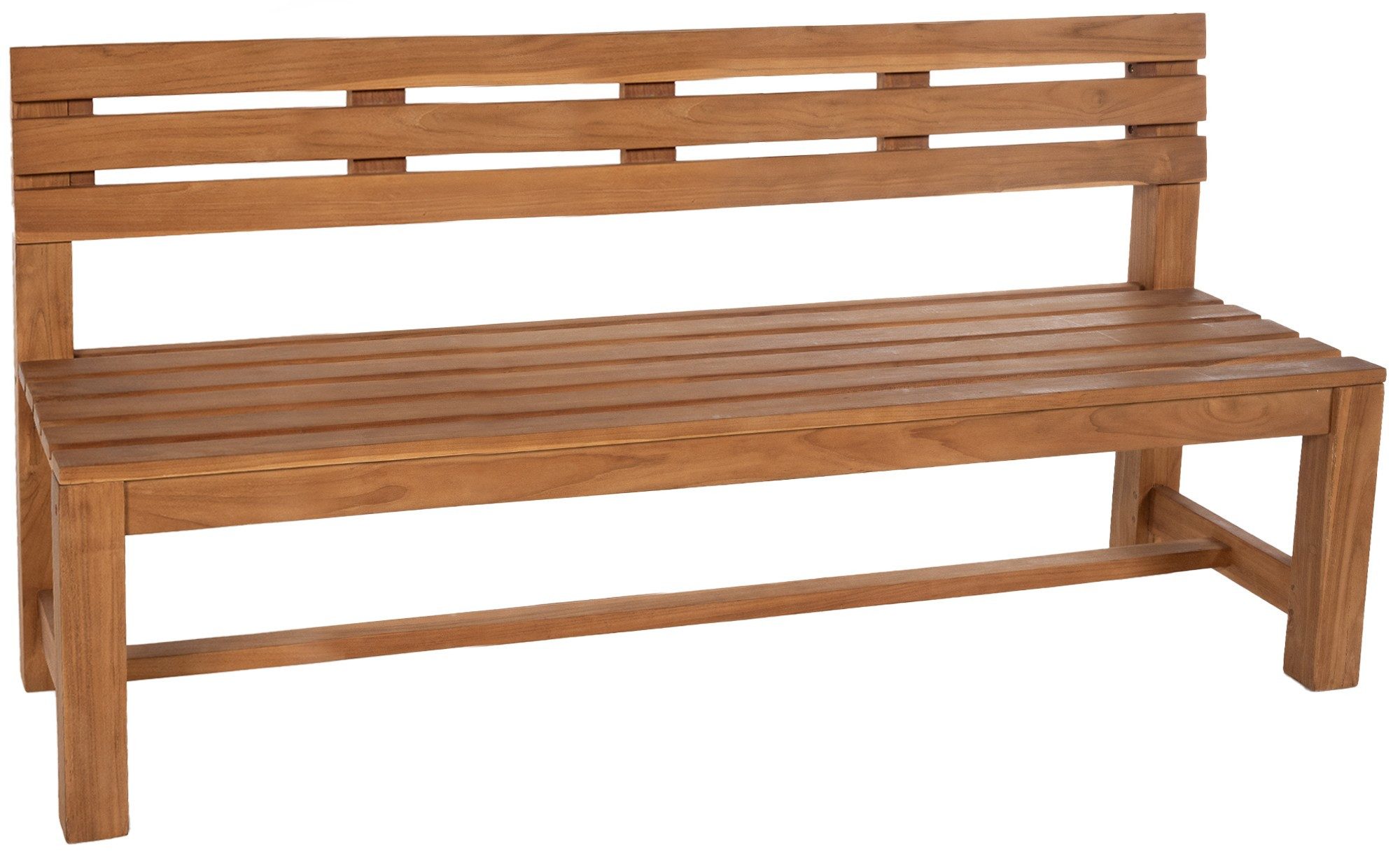 TPFGarden Gartenbank Montaro (Massives Teakholz – wetterfest und langlebig, Zeitloses Design für Garten, Terrasse oder Balkon), Maße (TxBxH): 50 x 220 x 85cm - Farbe: teak