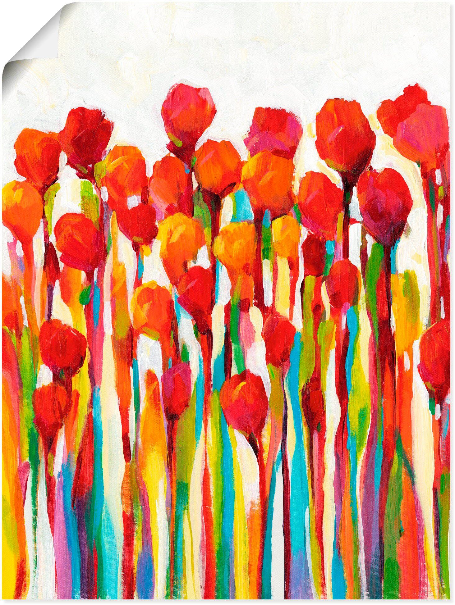 oder Strotzen Poster mit Blumenwiese in als Größen Leinwandbild, Wandaufkleber versch. Artland (1 Alubild, Wandbild St), I, Farben