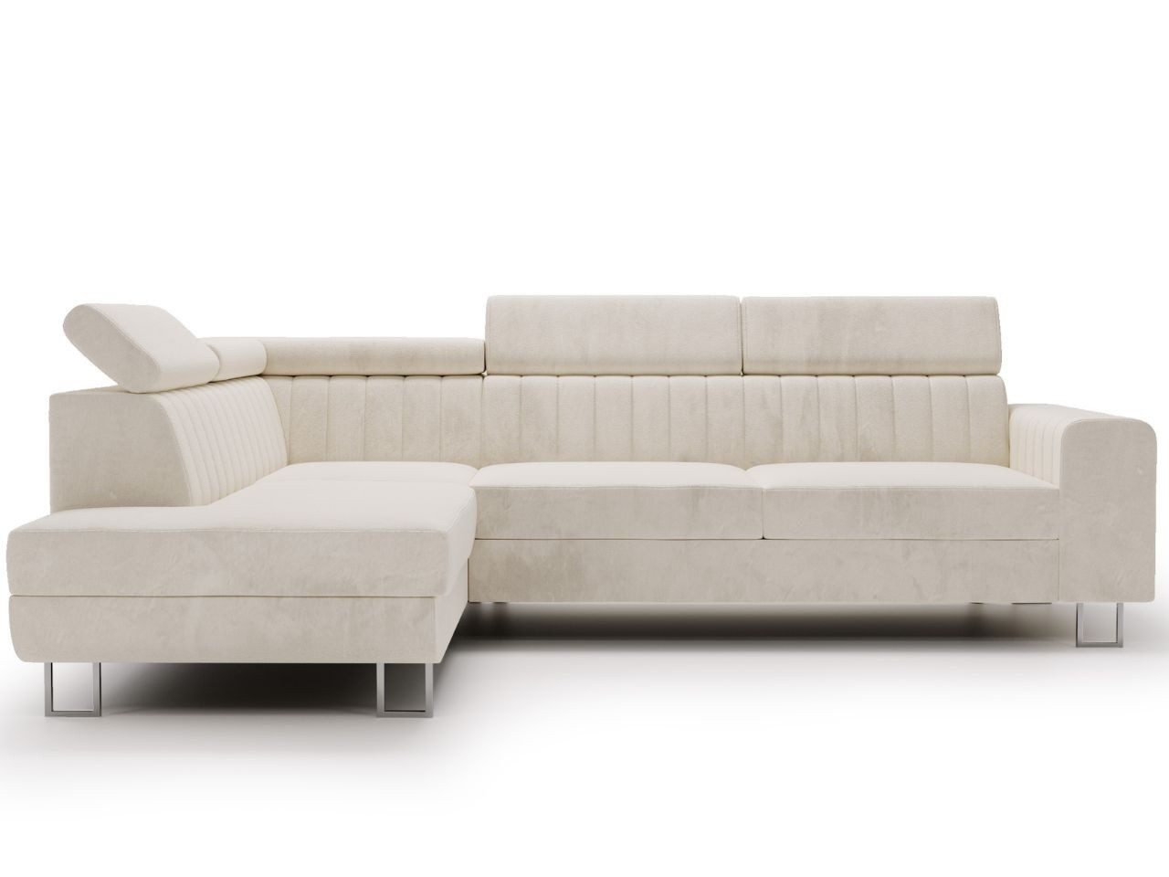 GrainGold Ecksofa L-Form Berona L, Set, Schlaffunktion, Freistehendes, Bettkasten, Verstellbare Kopfstützen