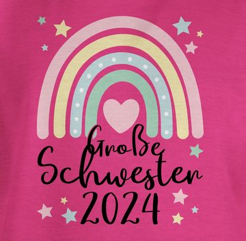 Shirtracer T-Shirt Große Schwester Geschenk 2024 Regenbogen Big Sister Große Schwester