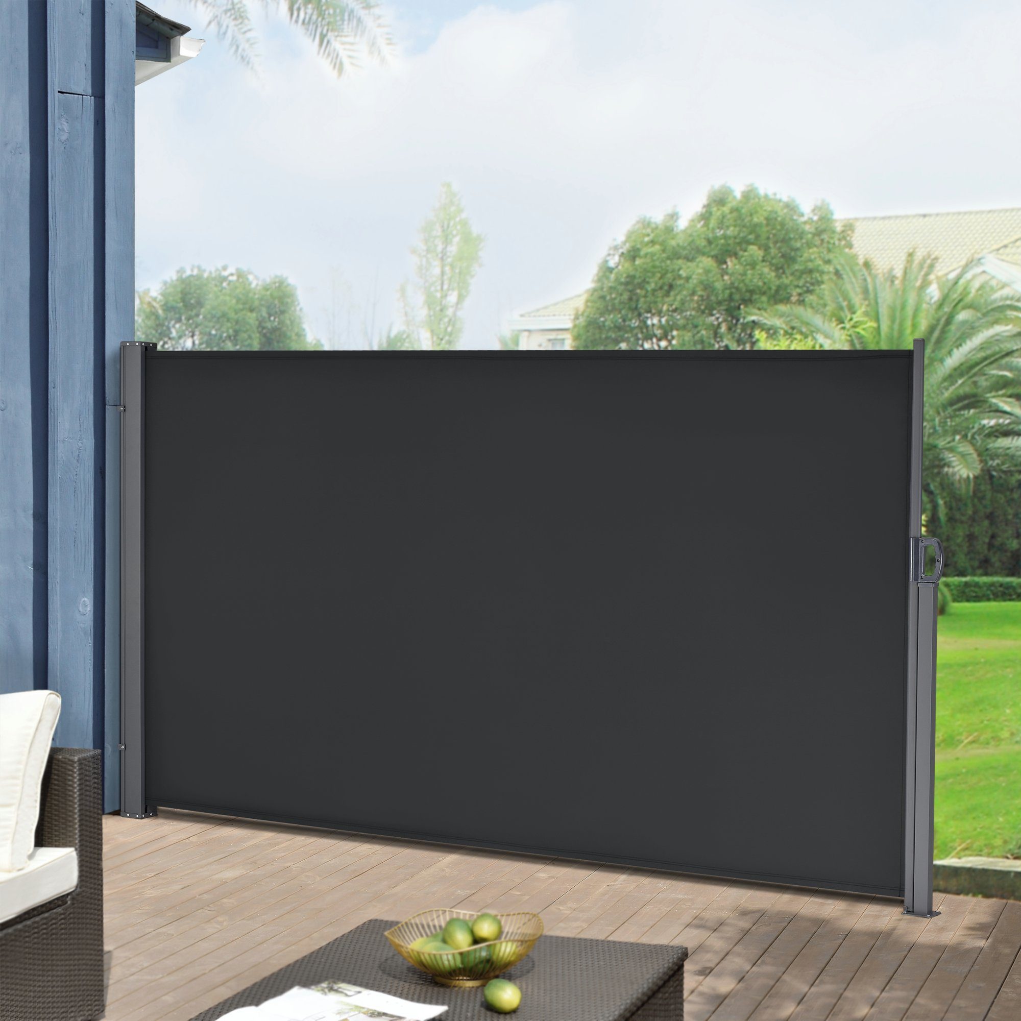 pro.tec Seitenmarkise »Arrentela« Sichtschutz 300 x 180 cm Schwarz – Bild 2 von 5