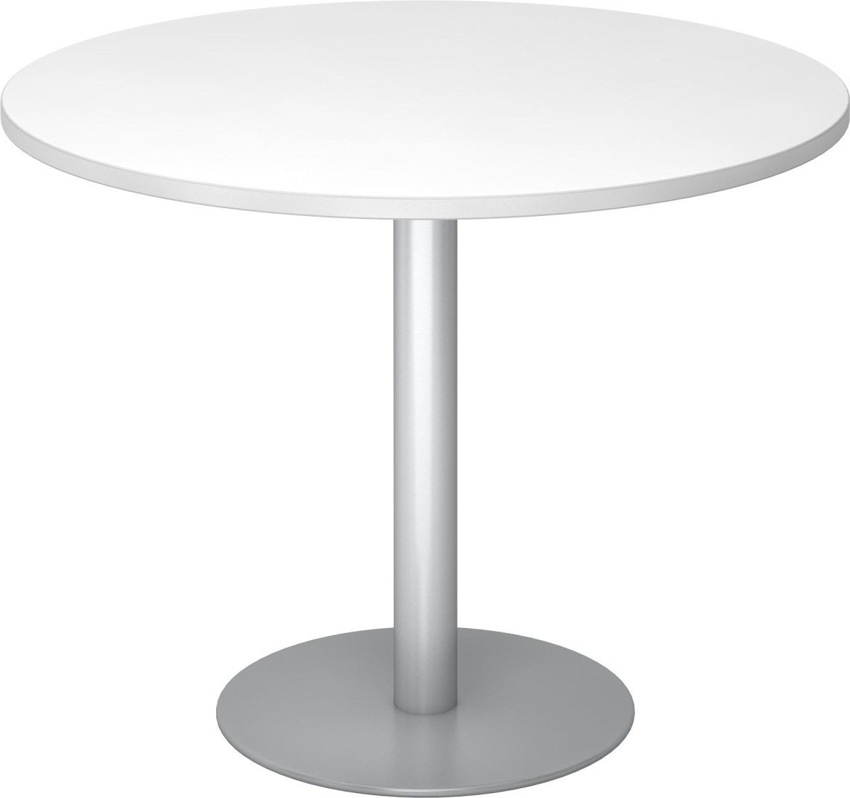 HAMMERBACHER Konferenztisch Besprechungstisch 100cm weiß/silber