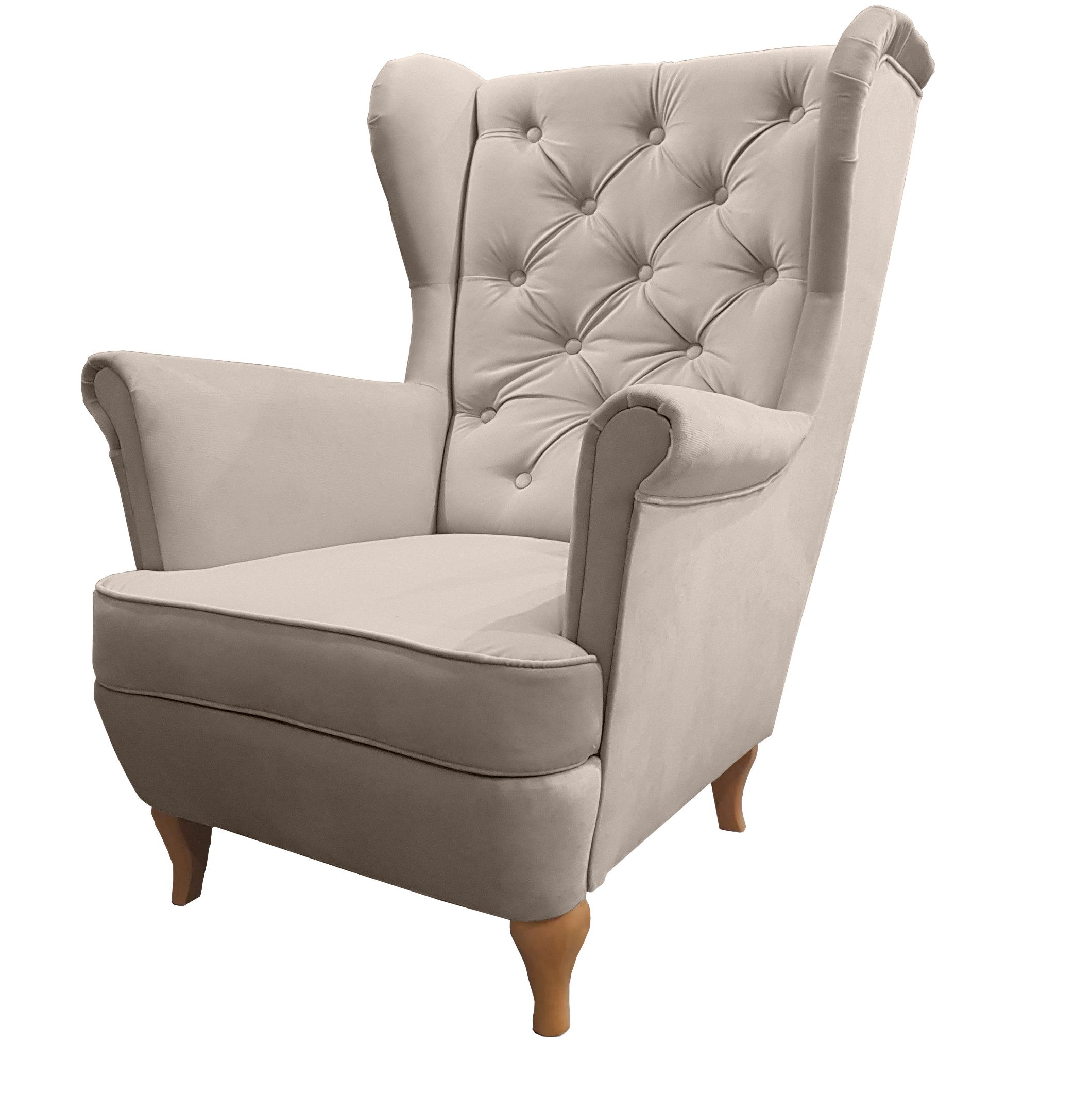 Beautysofa Ohrensessel Sessel FALCO Chesterfield Wohnzimmersessel günstig online kaufen