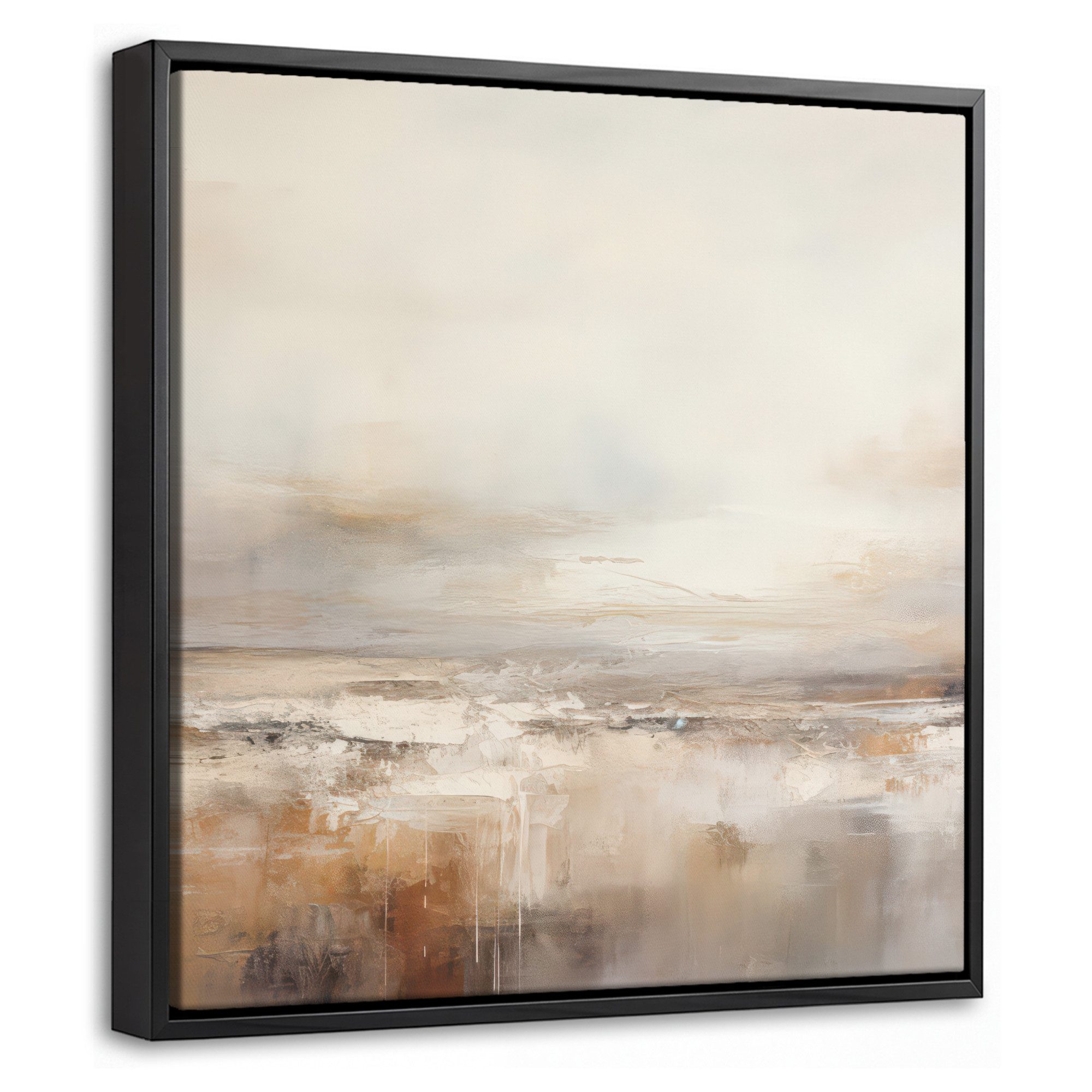 OneMillionCanvasses® Leinwandbild mit Rahmen - Kunst - Industriell - Grau - Braun - Abstrakt, Fotodruck (1 St), Schlafzimmer Deko Aesthetic, Bilder über Bett, 20x20cm