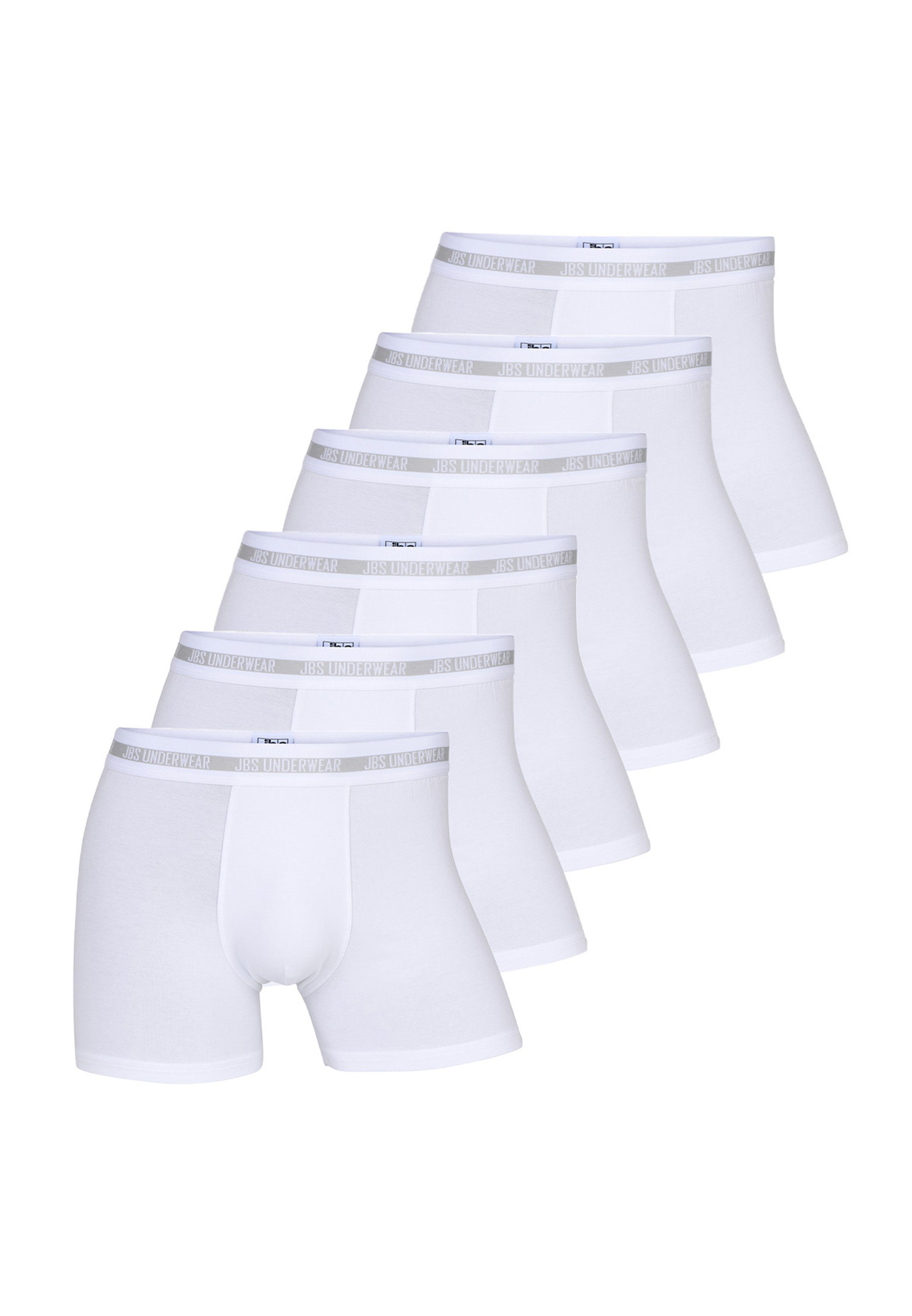 jbs Retro Boxer 6er Pack Bamboo (Spar-Set, 6-St) Long Short / Pant - Ohne Eingriff - Atmungsaktiv Weiß