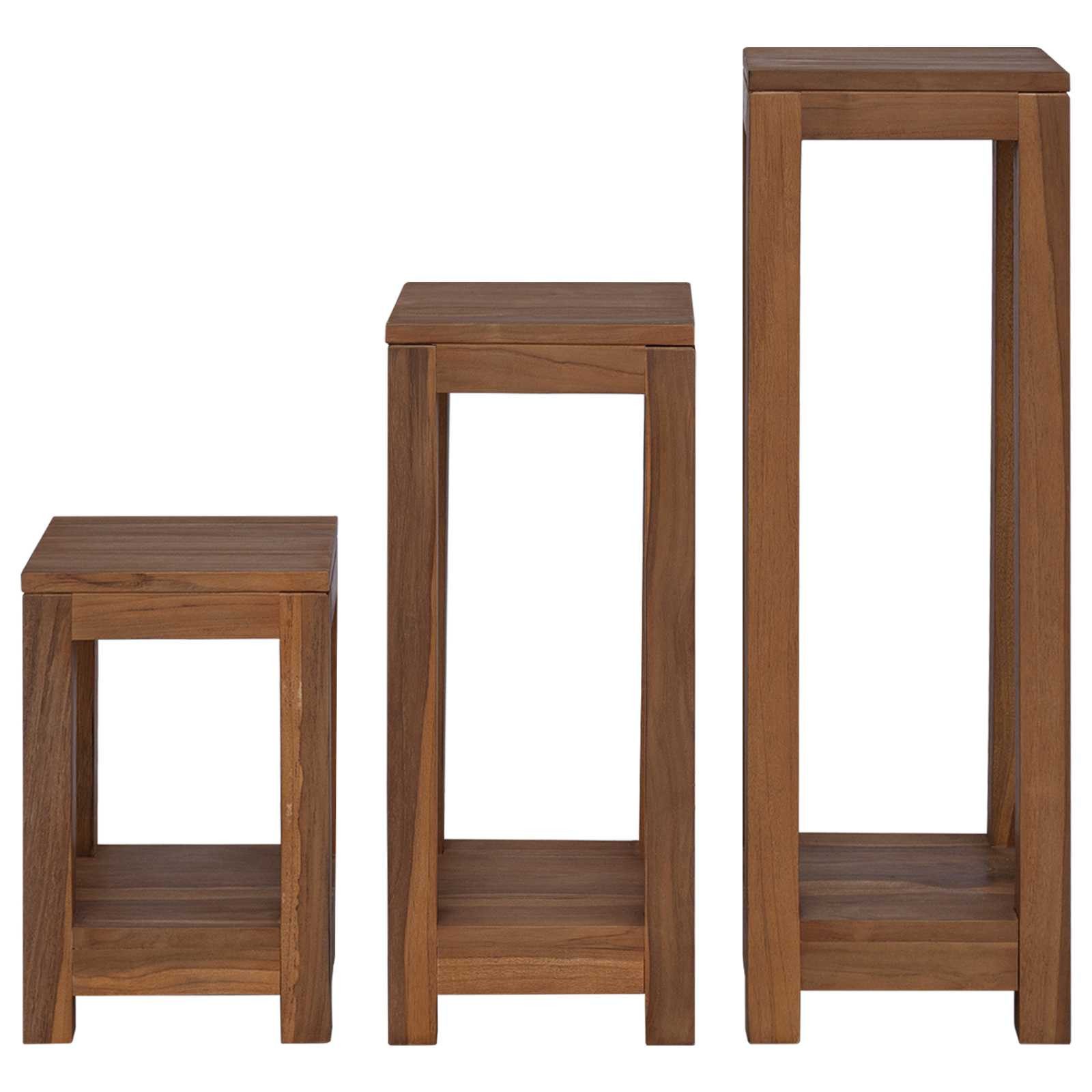 vidaXL Blumenständer Pflanzenständer 3 stk. Natur 25 x 25 x 80 cm Massivholz (3 St)