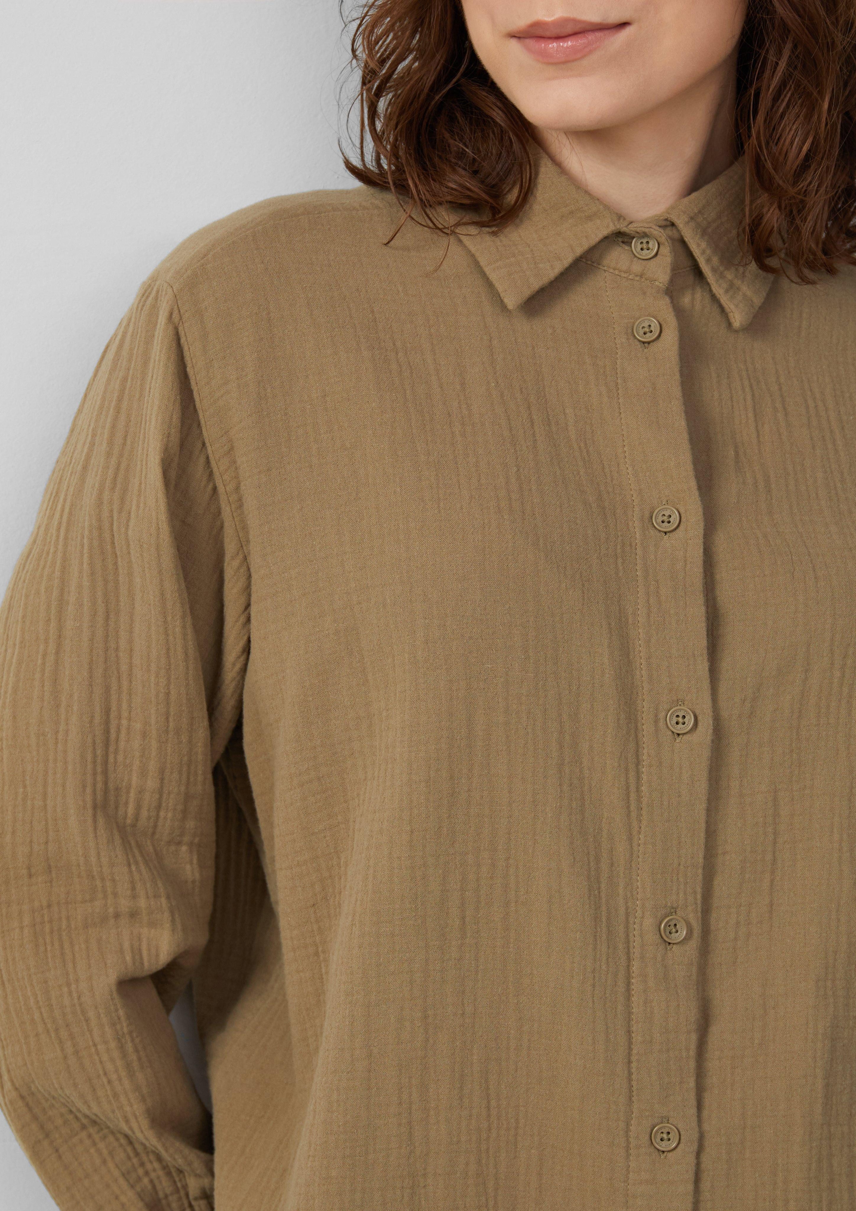 QS Langarmbluse Hemdbluse aus Musselin im günstig online kaufen