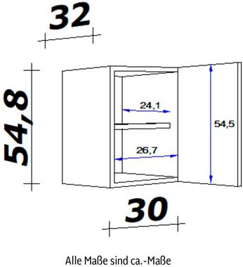 Flex-Well Hängeschrank Vintea (B x H x T) 30 x 54,8 x 32 cm, mit Metallgriffen