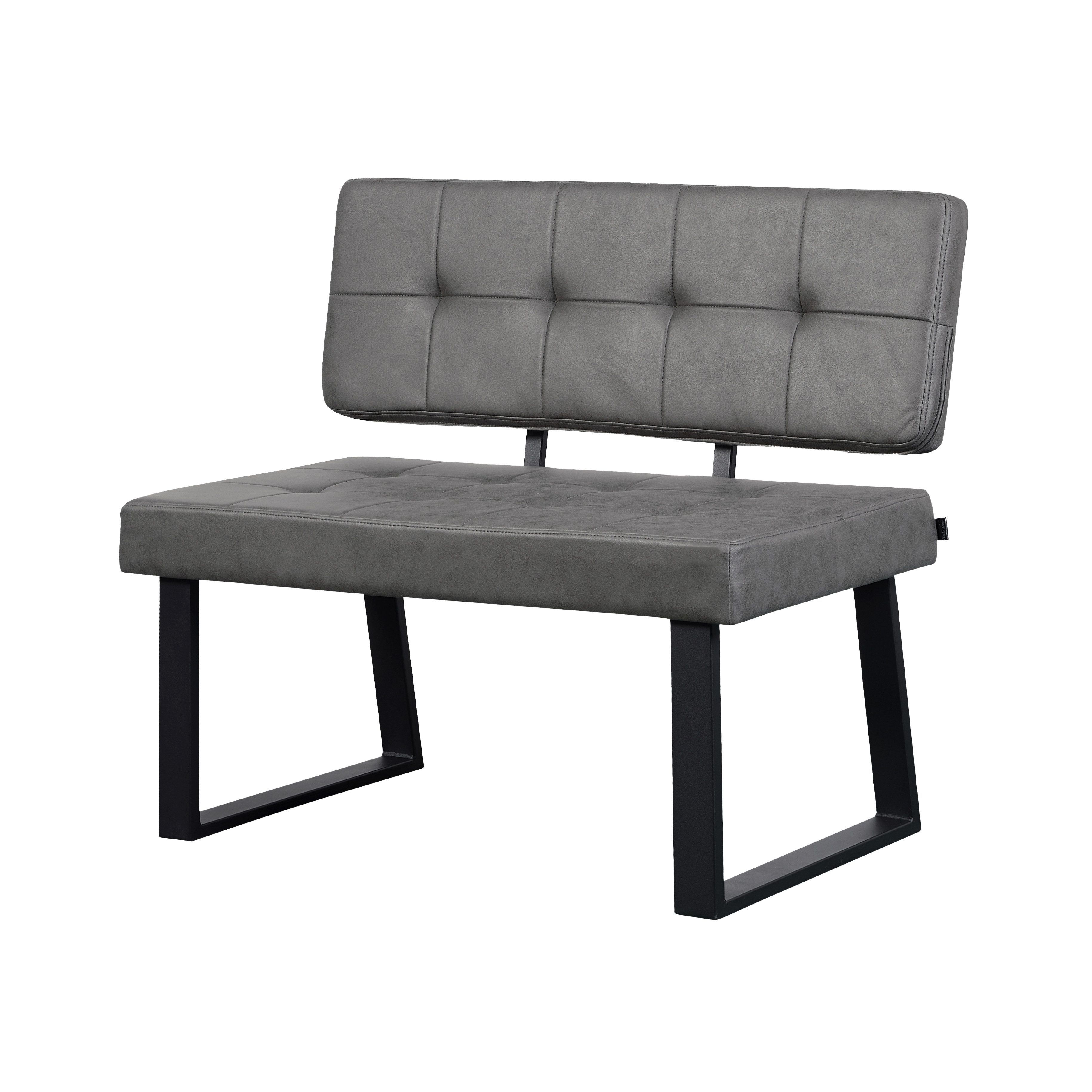 B&D home Essbank SIGFRID (1-St), gepolstert, Metallgestell, mit/ohne Rückenlehne, in 100/120/140/160cm