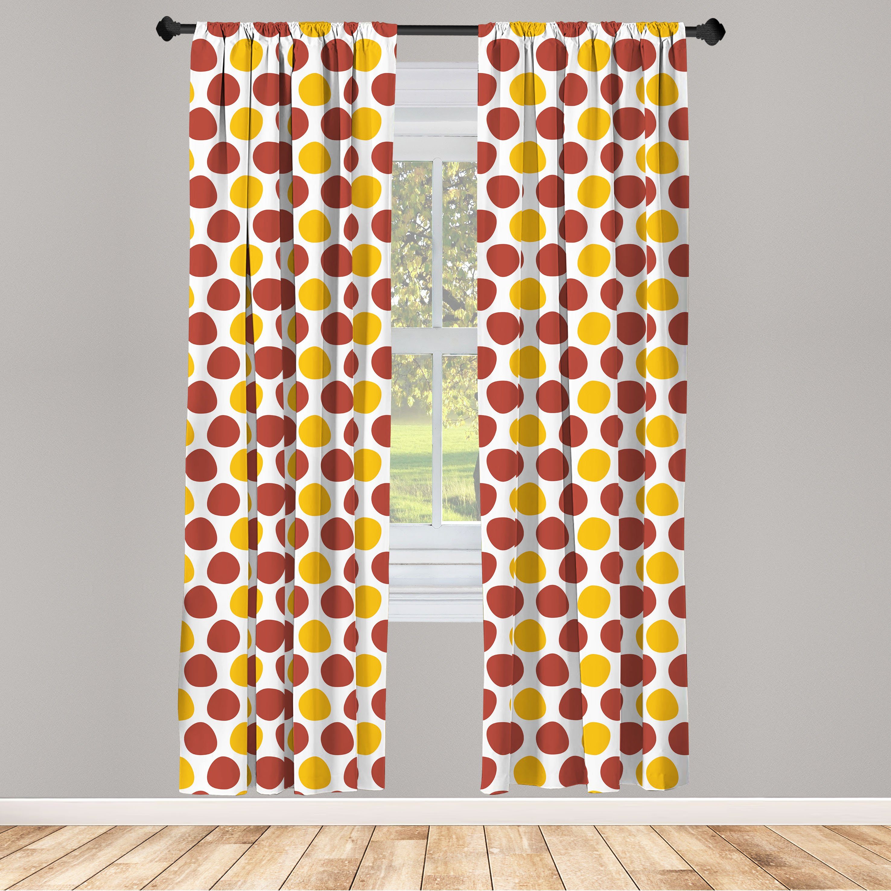 Gardine Vorhang für Wohnzimmer Schlafzimmer Dekor, Abakuhaus, Microfaser, Abstrakt Rund Grund Blots Muster