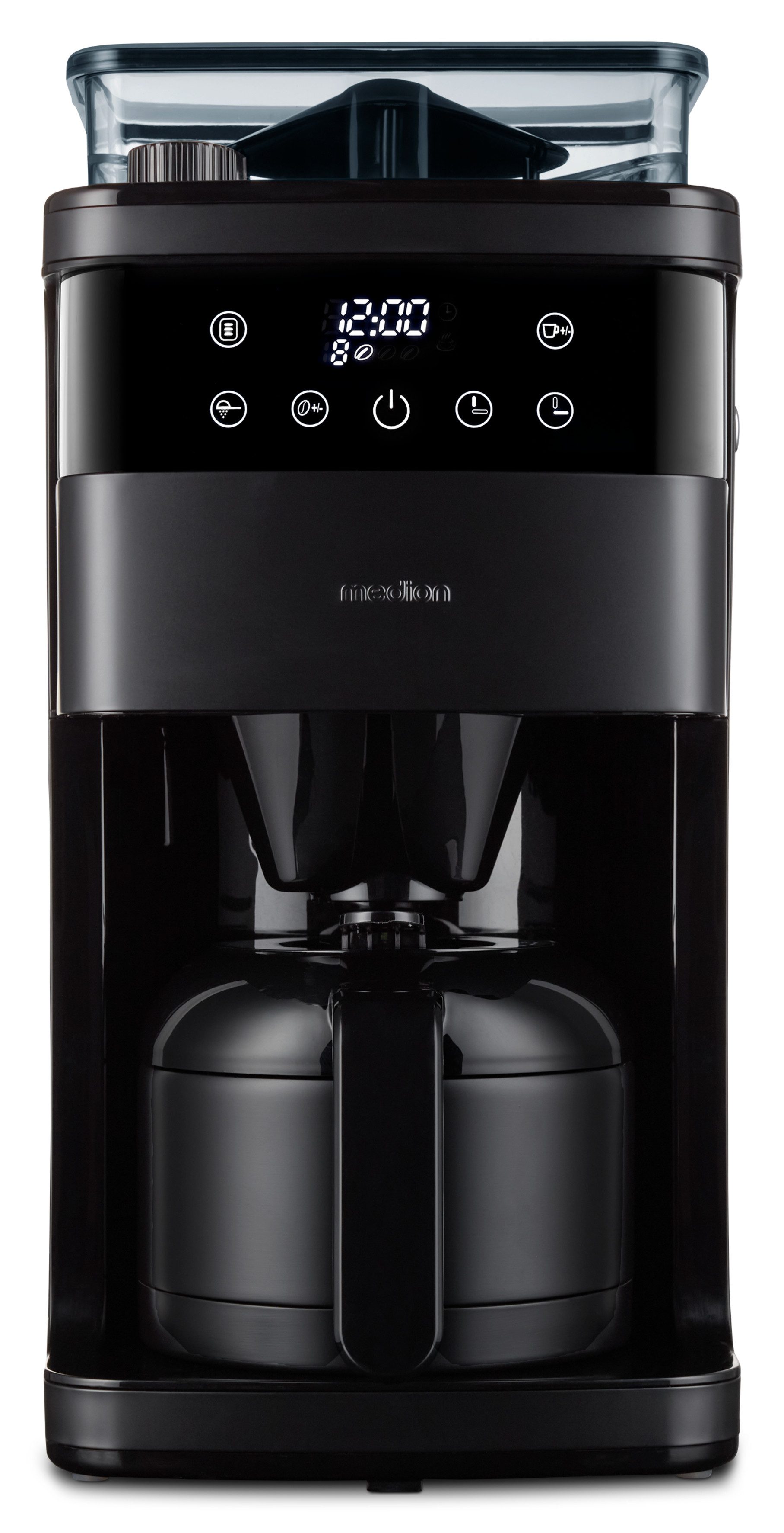 Medion® Kaffeemaschine mit Mahlwerk MD 19911, Permanentfilter, Tropfstopp, automatische Abschaltung