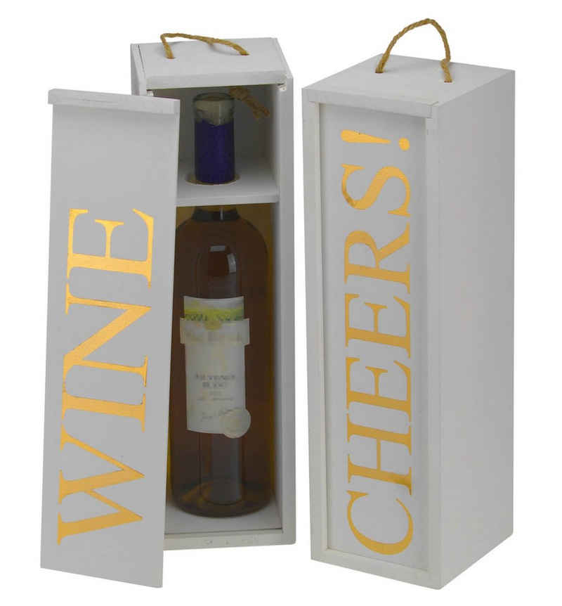 Weinkiste 2er Set Wein Geschenkbox - Farbe: weiss