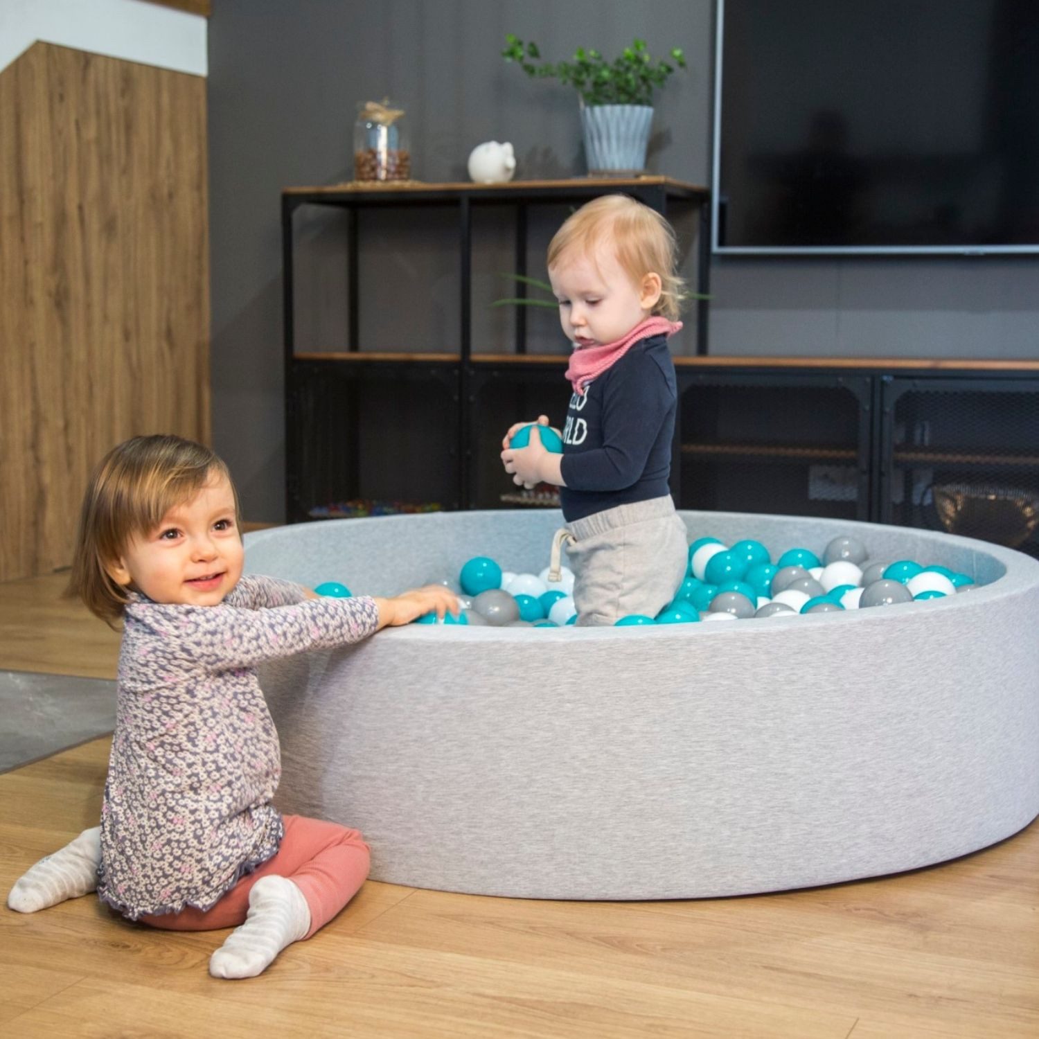 KiddyMoon Bällebad 120-OK30D, (Bällepool mit bunten Bällen, 0-tlg., Bällepool XXL), Made in Europe