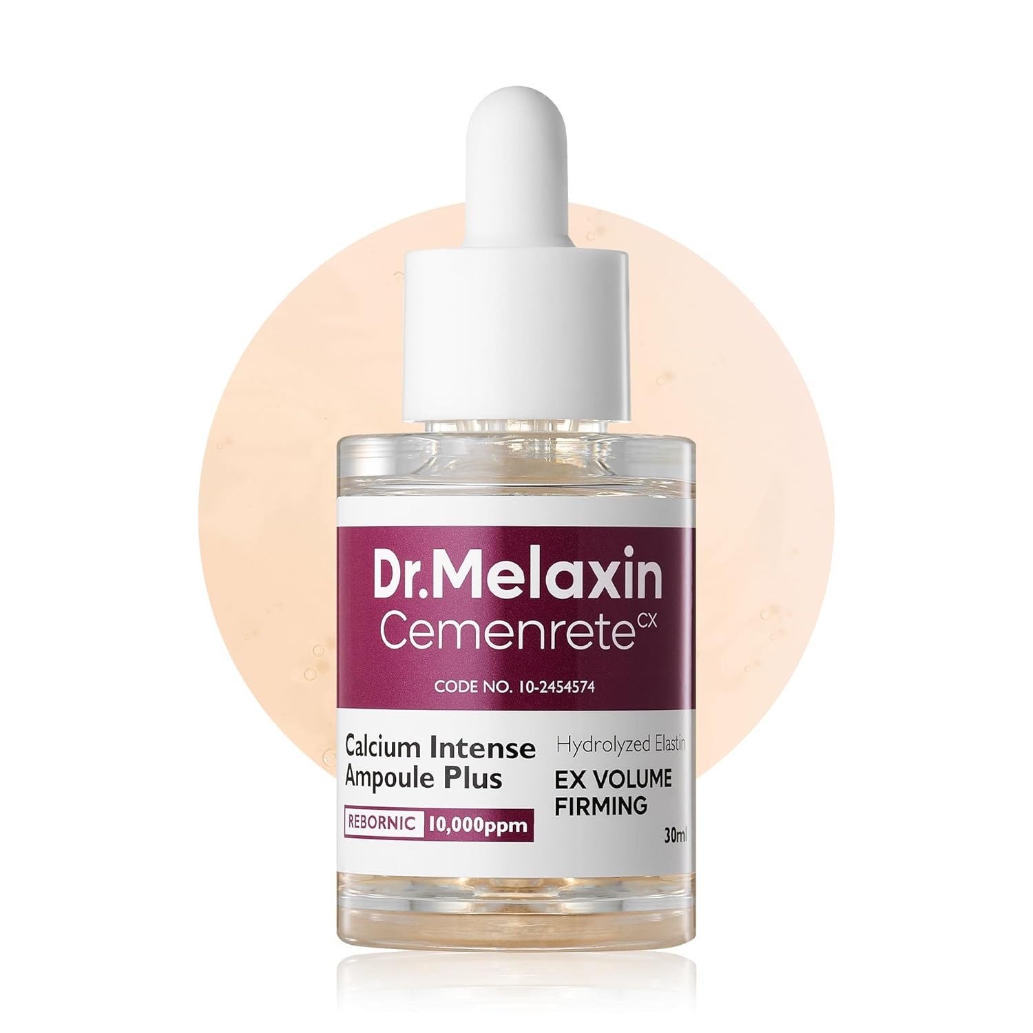 Dr.Melaxin Gesichtsserum Cemenrete Calcium Intense Ampoule Plus 30ml – Korean K-Beauty Augen- Ampulle mit REBORNIC Calcium-Komplex 10.000ppm, Niacinamide, Adenosin & Multi-Hyaluron für ein straffer wirkendes Hautbild