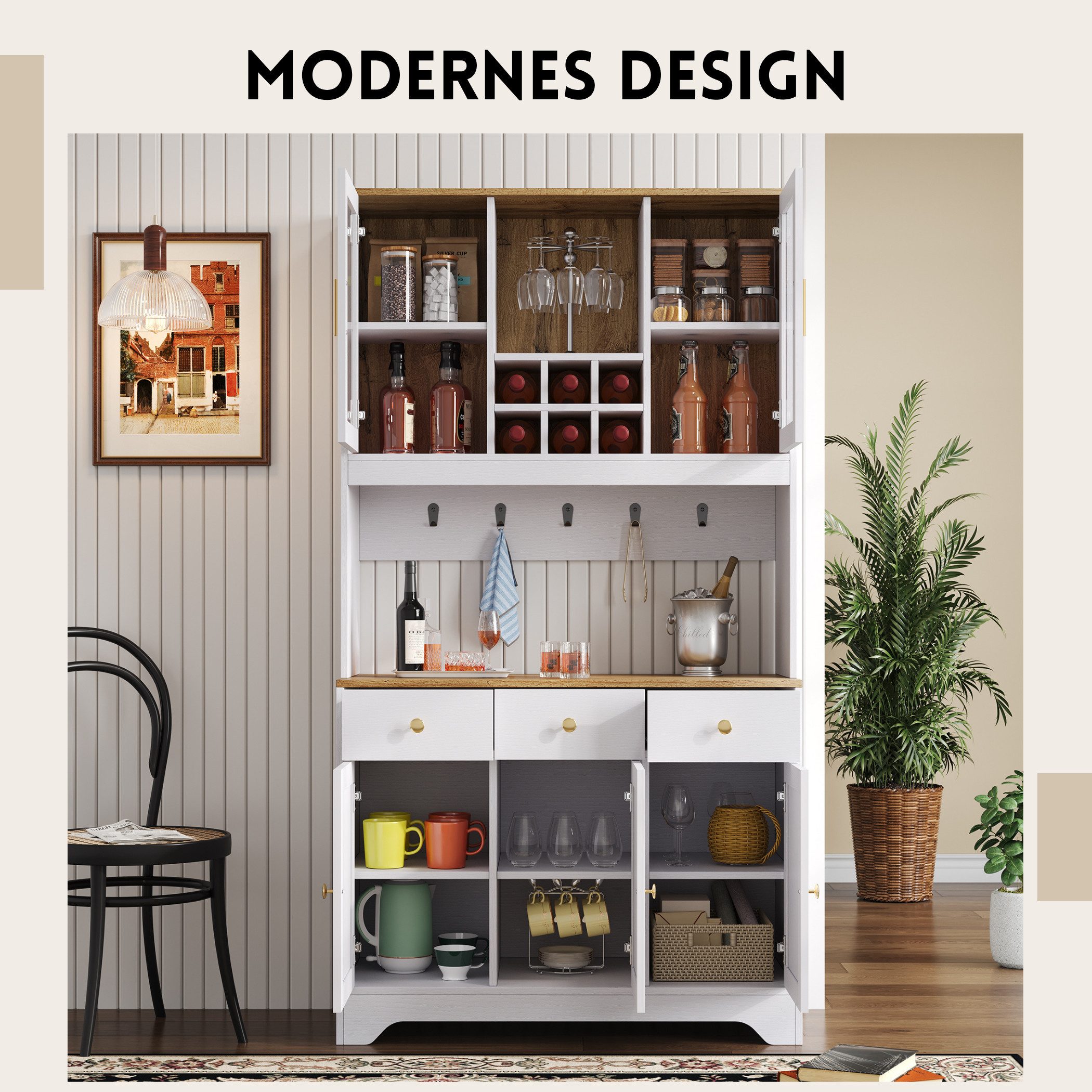 SeedWave Buffet Mehrzweckschrank Hochschrank mit 2 günstig online kaufen