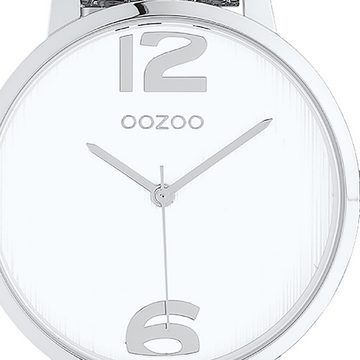 OOZOO Quarzuhr Oozoo Unisex Armbanduhr silber Analog, (Analoguhr), Damen, Herrenuhr rund, (ca. 38mm) Edelstahlarmband, Elegant-Style
