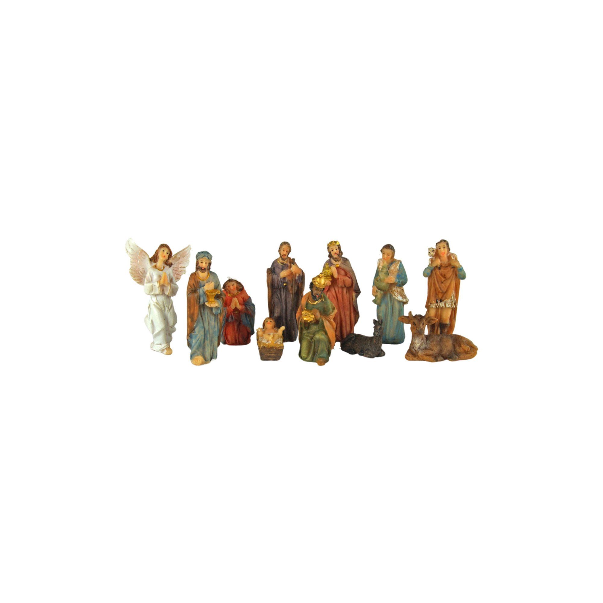 dekoprojekt Krippenfigur Krippenfiguren 11-tlg., ca. 6 cm, K 600 (Set, 11 St., 11-tlg), handbemalte Krippenfiguren