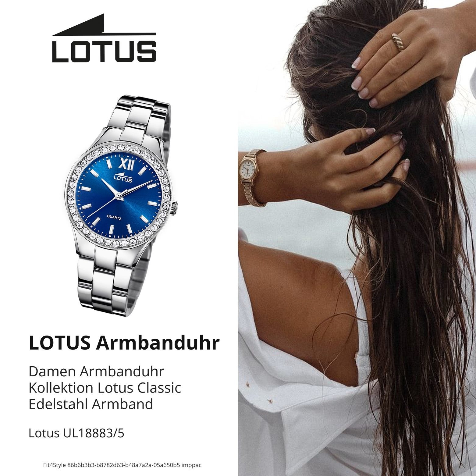 Lotus Chronograph Lotus Damenuhr Edelstahl silber Lotus, (Chronograph), Damen Armbanduhr rund, mittel (ca. 32,5mm), Edelstahl