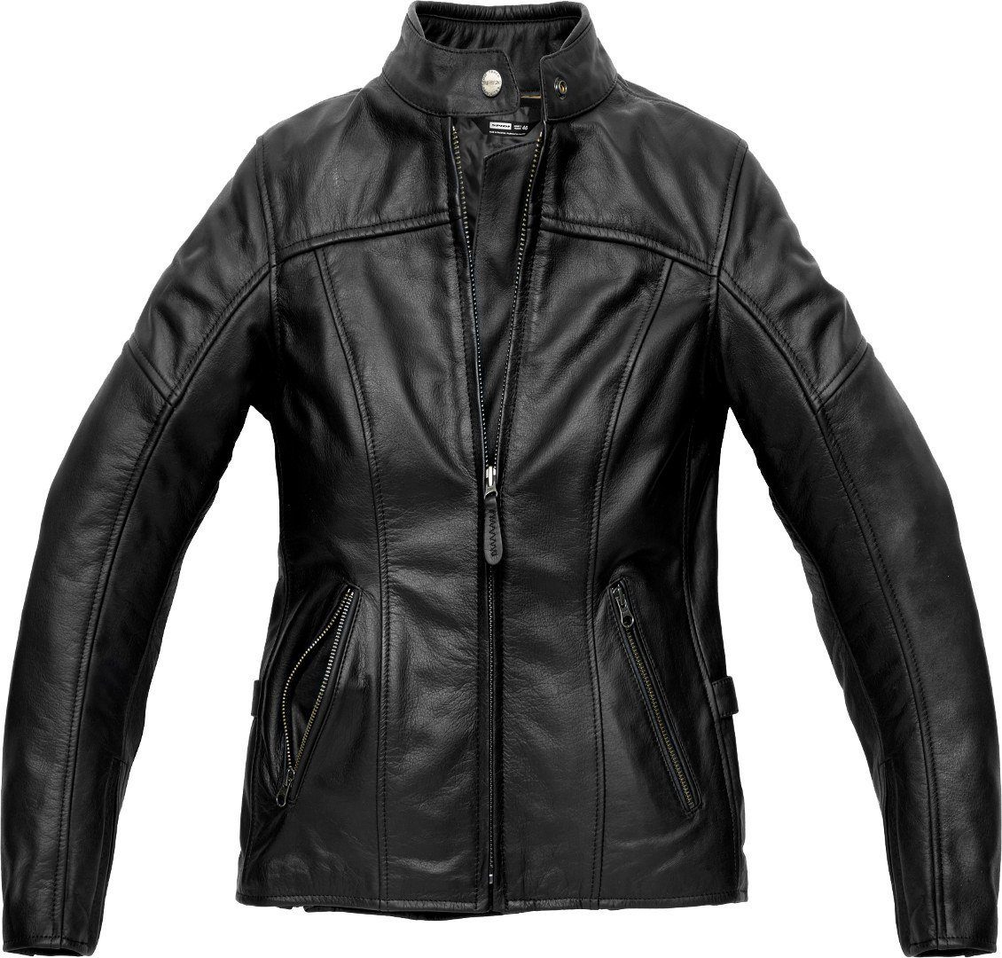 SpiDi Motorradjacke Mack Damen Motorrad Lederjacke herausnehmbares Innenfutter,wasserdicht