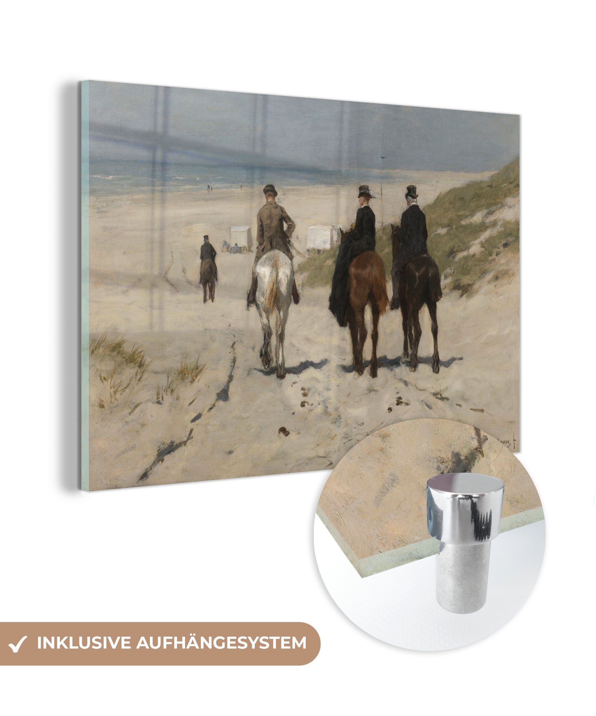 MuchoWow Acrylglasbild Morgendlicher Ausritt am Strand entlang - Anton Mauve, (1 St), Acrylglasbilder Wohnzimmer & Schlafzimmer | Bilder
