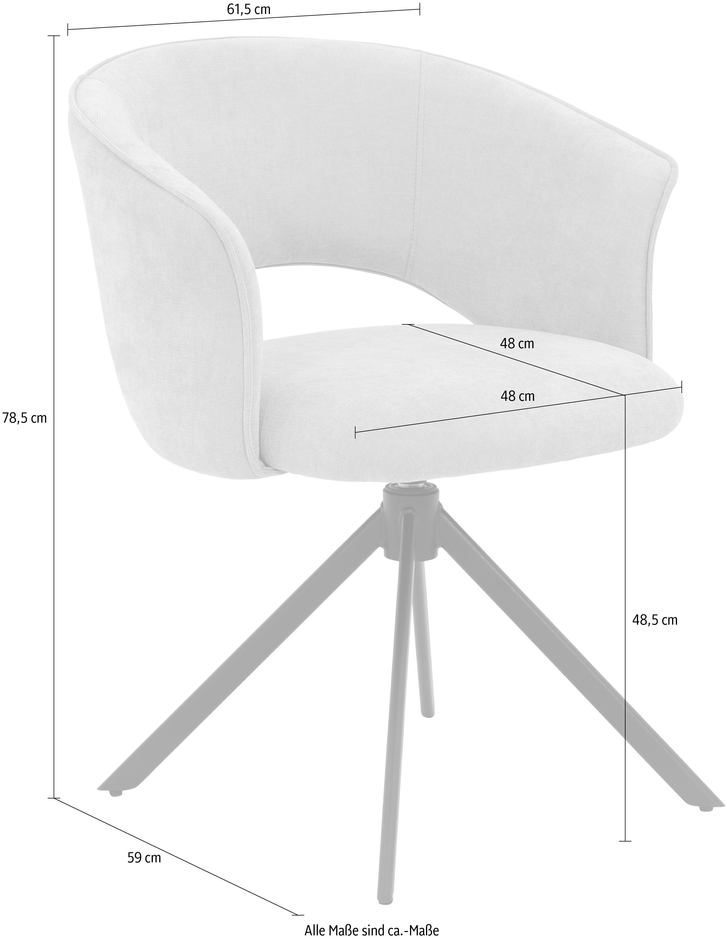 TOM TAILOR HOME Armlehnstuhl CURVY ARMCHAIR (Set, 2 St), mit Armlehnen, drehbar, Rückholfunktion, Rückenausschnitt