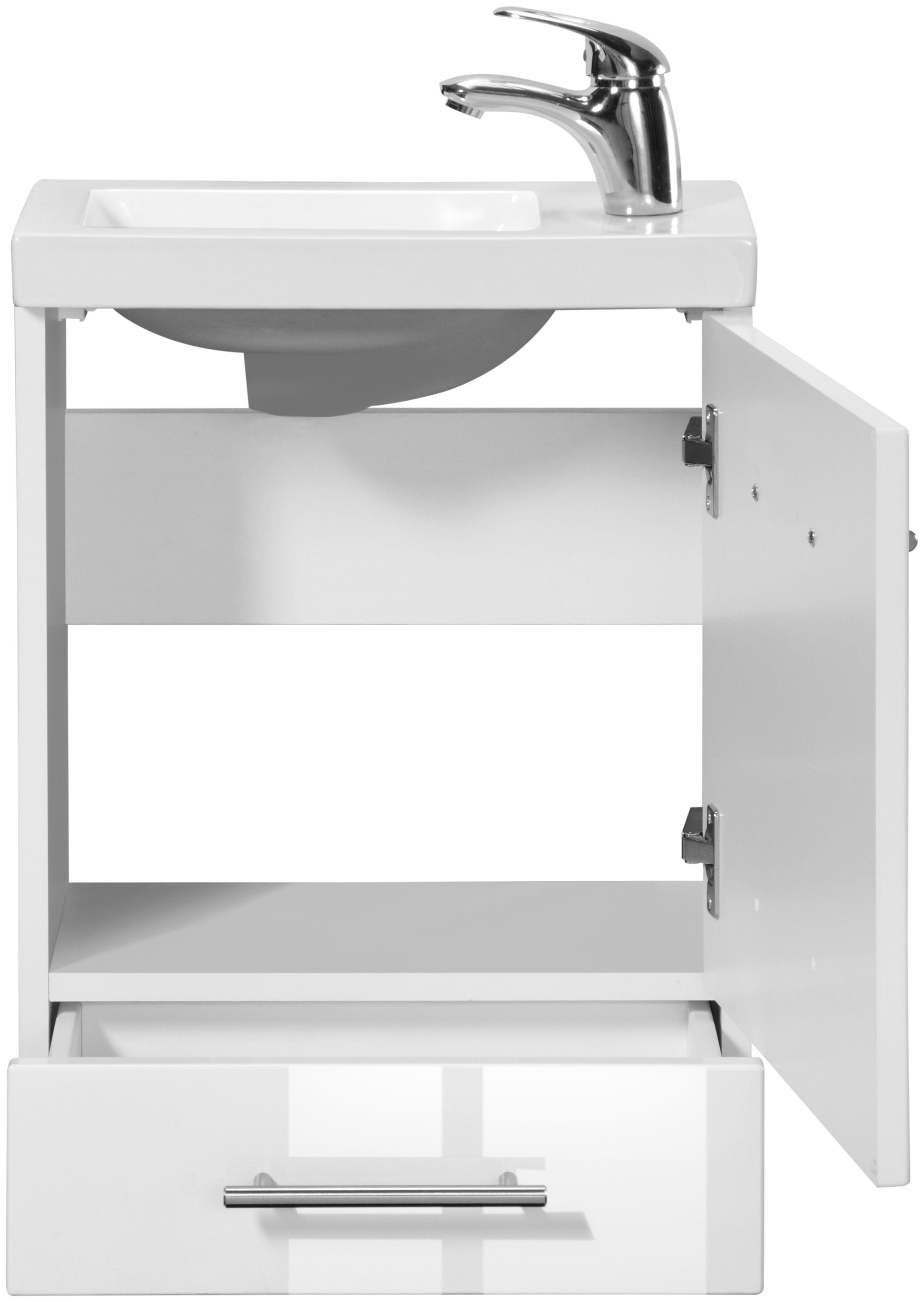 welltime Trento vanity set, various designs and colors, (set of 4), bathroom furniture, 40cm wide, SlimLine guest bathroom/guest WC