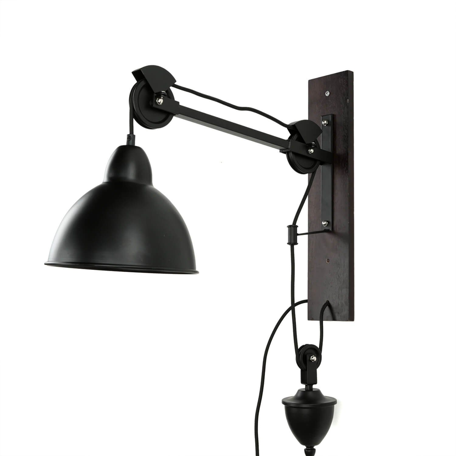 Licht-Erlebnisse Wandleuchte BROCK, ohne Leuchtmittel, Wandlampe mit Schalter verstellbar E14 Schwarz Natur Metall Holz. € 69,95