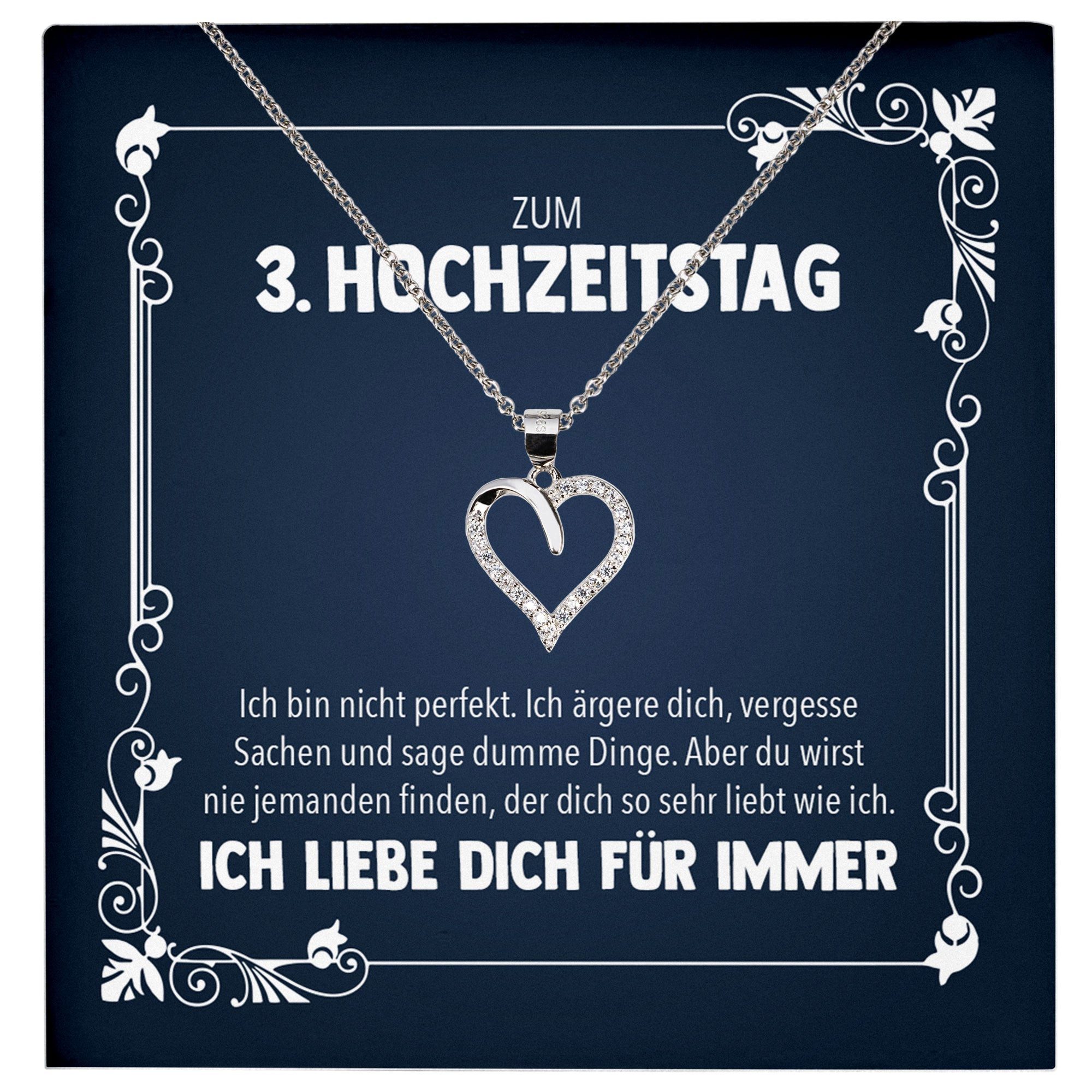 Schmuckset Ehefrau Zum 3. Hochzeitstag Geschenk Ich Liebe Dich Damen Halskette