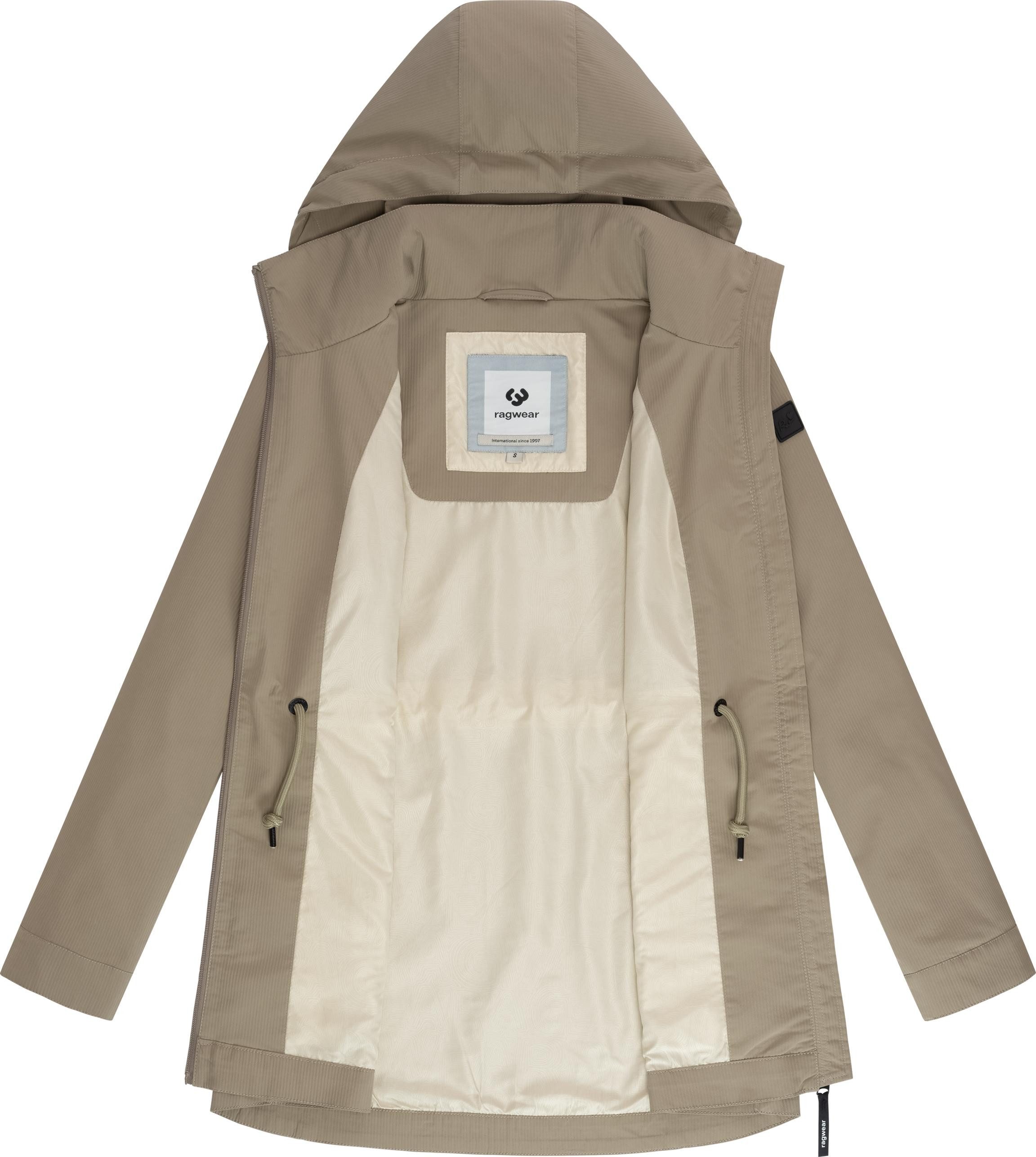 Ragwear Kurzmantel Dakkota B Übergangsjacke wasserdicht mit feiner Rillenstruktur