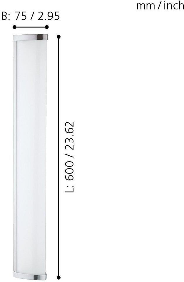 EGLO LED Wandleuchte GITA 2, LED fest integriert, Warmweiß, Schutzart IP44  - spritzwassergeschützt