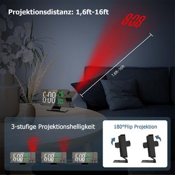 Bifurcation Projektionswecker Projektionswecker, digitaler Wecker mit Temperatur