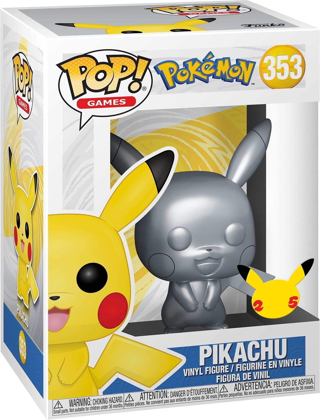 Spielfigur Pokemon - Pikachu 353 25 Years Metalic Pop!