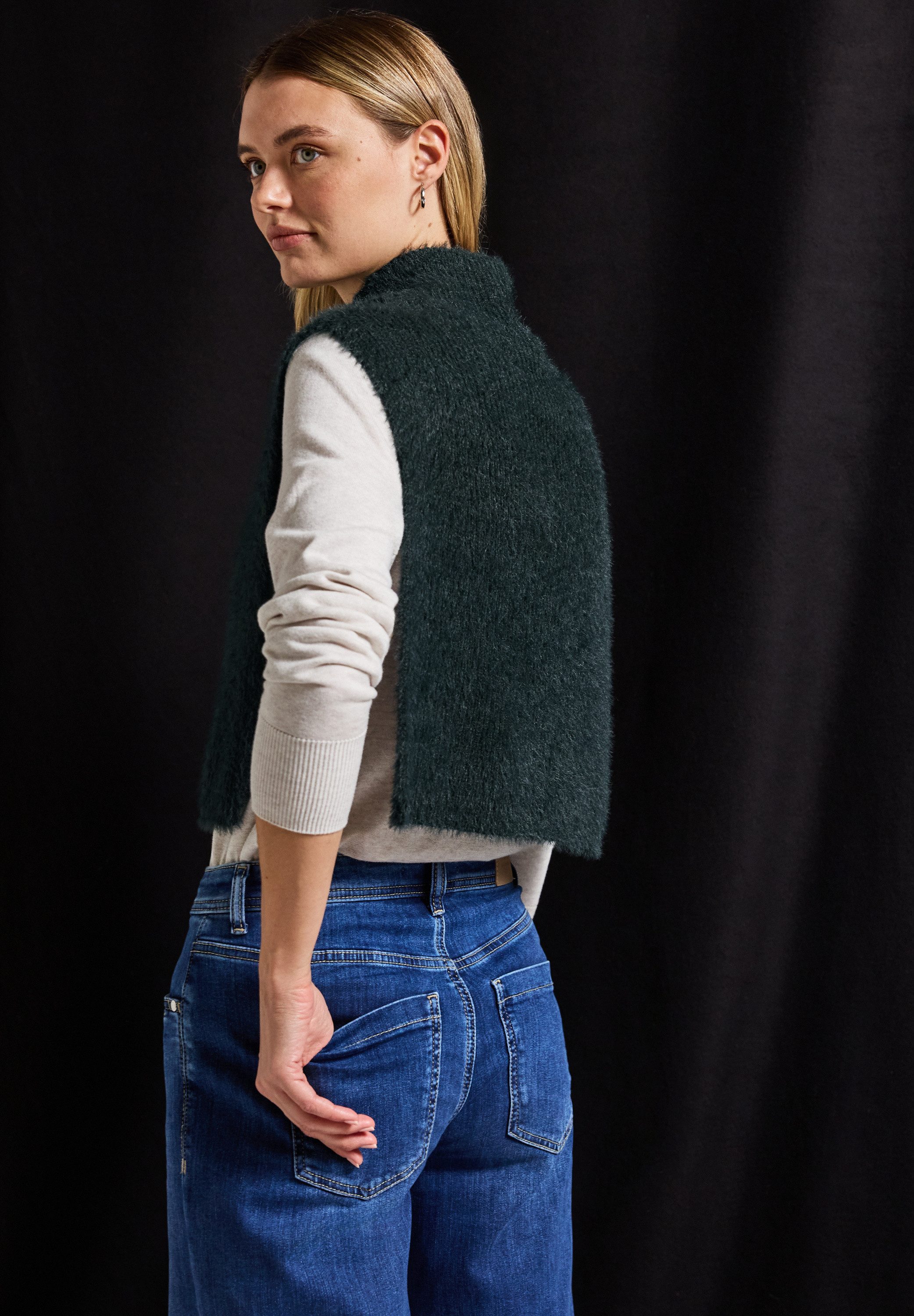 STREET ONE Strickponcho mit Federgarn