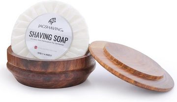 JAG SHAVING Rasierschale Rasierseife-Rasierschale. Hochwertiges Holz in Premium-Qualität, 2in1, 2-tlg., bowl+soap, mit Deckel abdecken