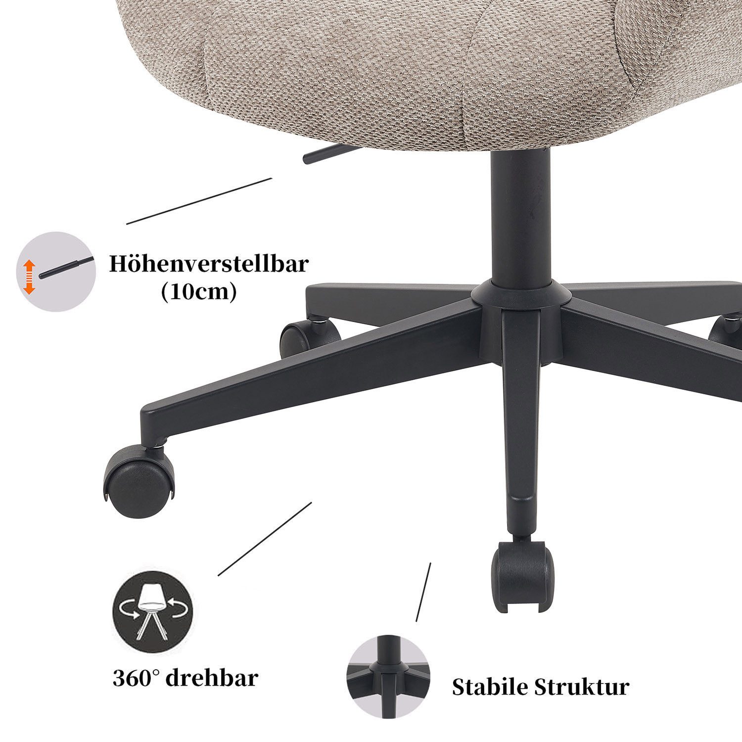 DUBI Möbel Bürostuhl Mika-Nuri, 2er-Set