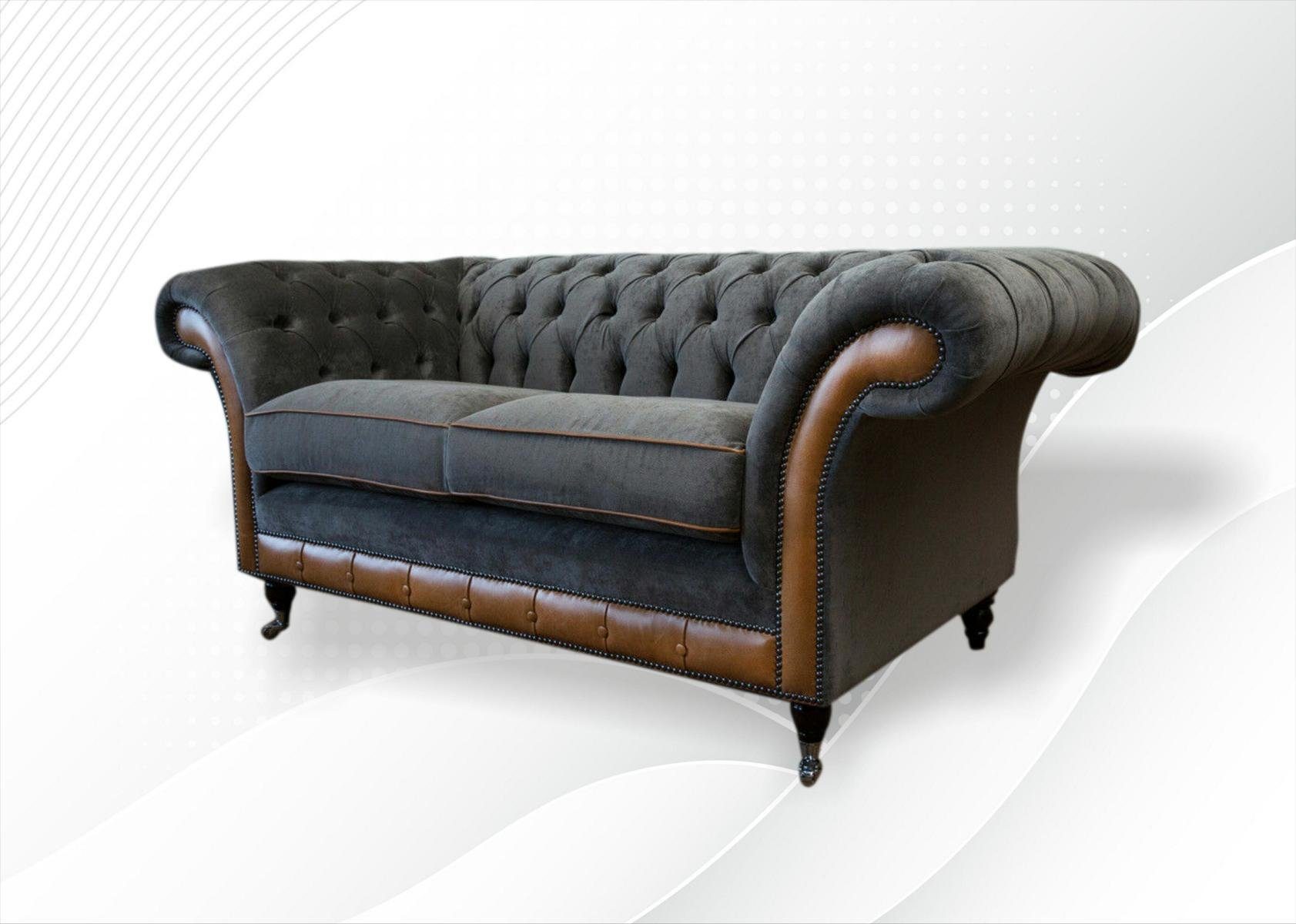 JVmoebel Chesterfield 185 Chesterfield-Sofa, Sitzer Design Sofa 2 Couch cm
