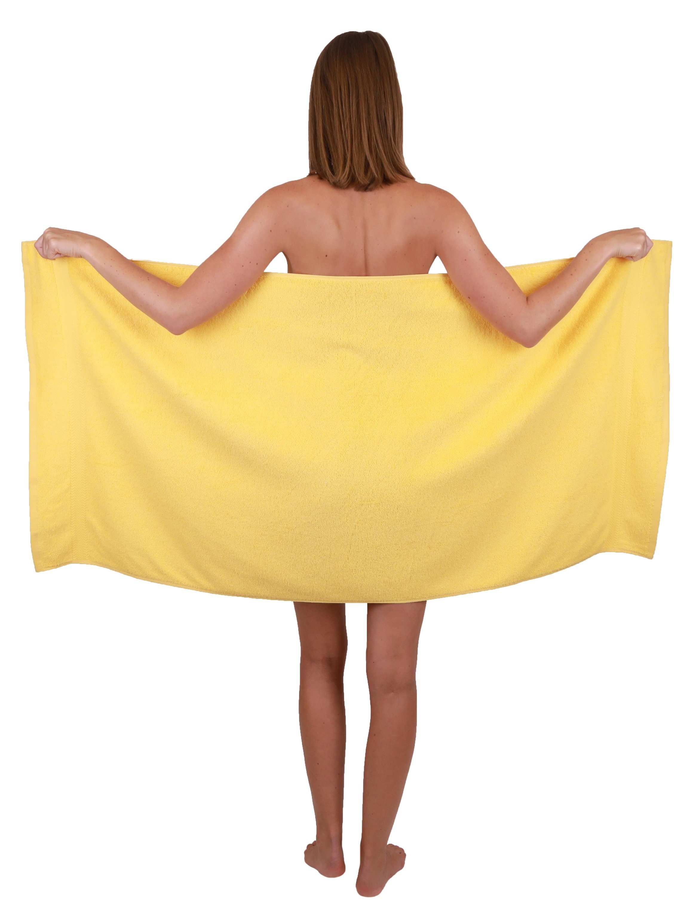 Gelb Premium Altrosa, Betz Handtuch Set Baumwolle, (10-tlg) & 10-TLG. Handtuch-Set 100% Farbe