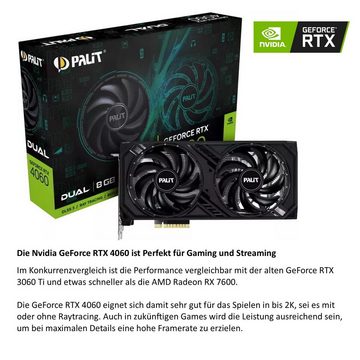 Meinpc Pro Set i9 RTX 4060 2K Gaming-PC-Komplettsystem (27,00", Intel Core i9 11900K, Nvidia GeForce RTX 4060, 32 GB RAM, 2000 GB SSD, Gamer, Gaming, Windows 11 Pro, RGB)