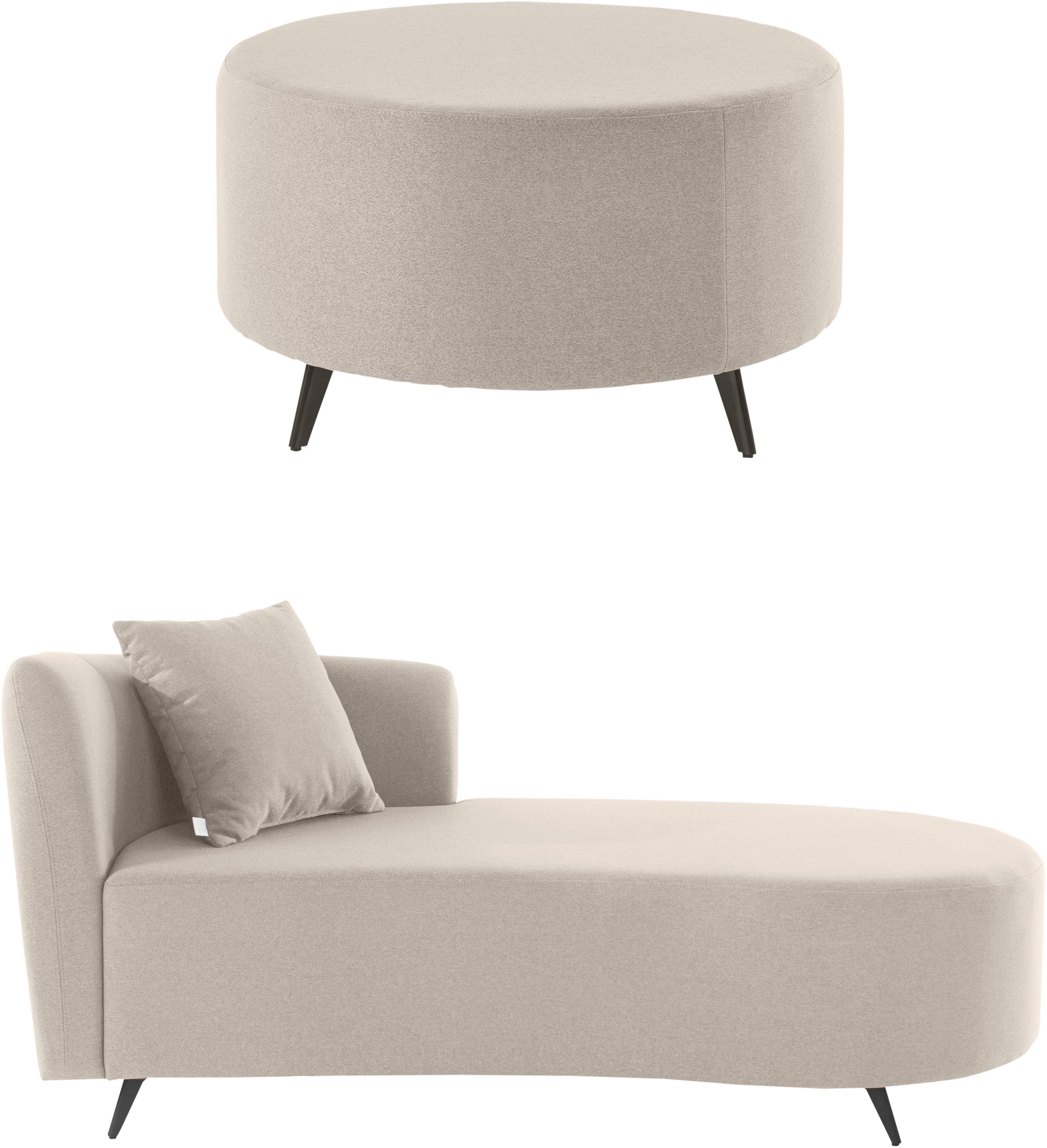 Home affaire Recamiere Hulby, wahlweise mit und ohne Hocker und Armlehne links oder rechts