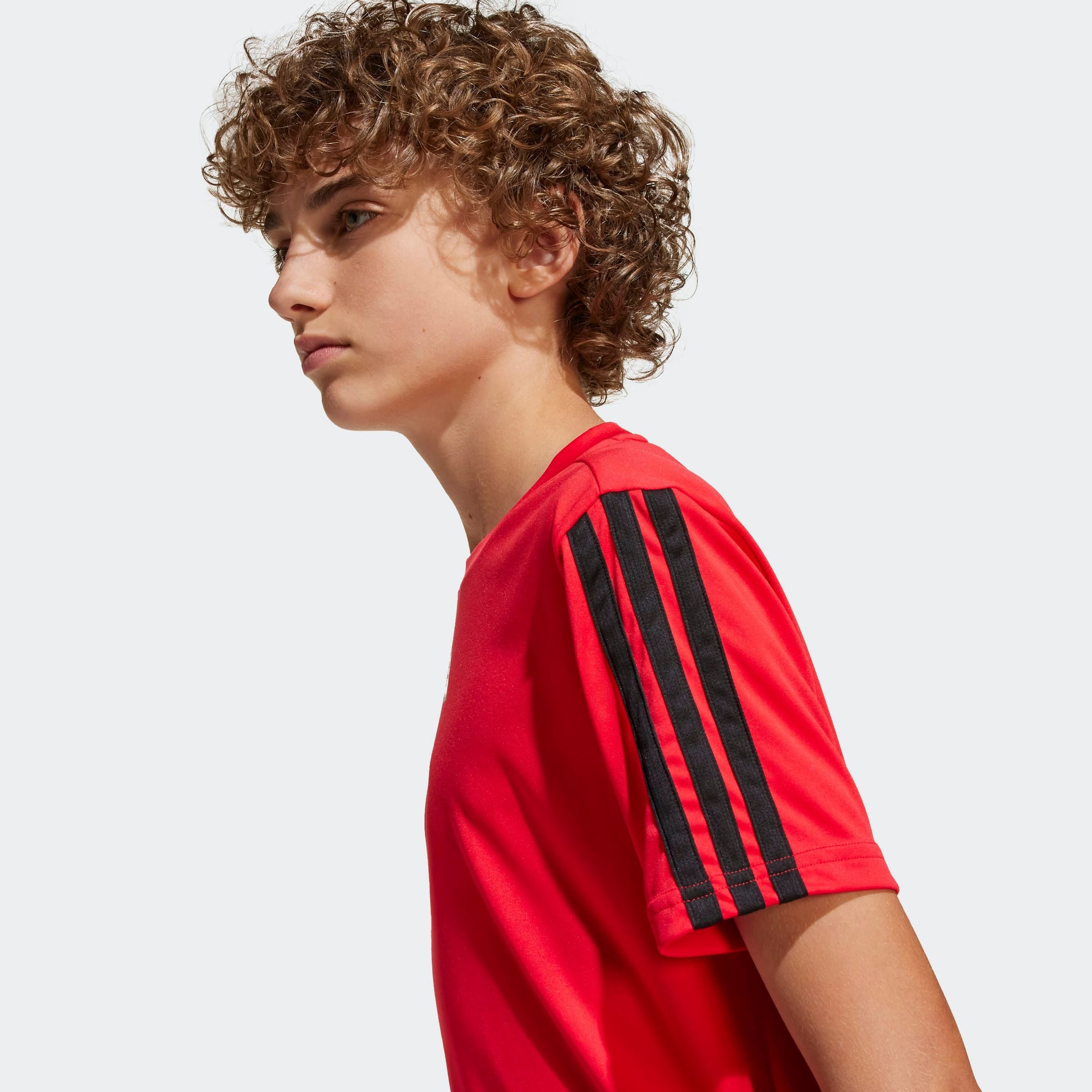 adidas Sportswear T-Shirt TRAIN ESSENTIALS 3-STREIFEN KIDS für Kinder, mit Rundhalsausschnitt, ohne Verschluss, aus Polyester