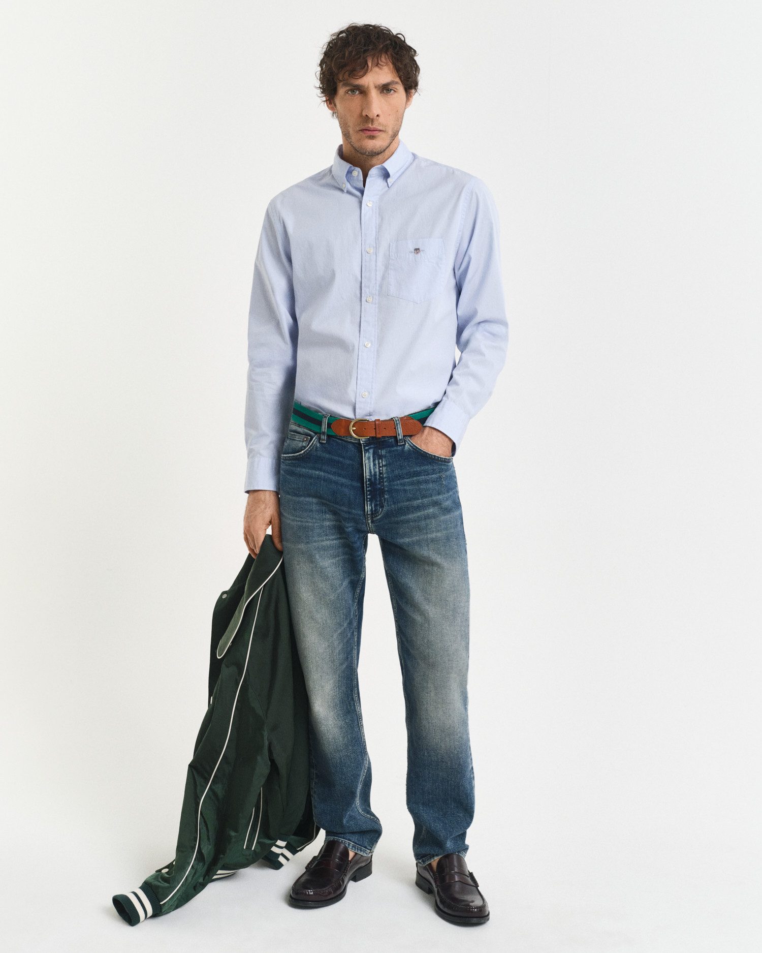 Gant Langarmhemd Regular Fit Popeline Hemd leicht strapazierfähig pflegeleicht mit Label Stickerei auf der Brusttasche