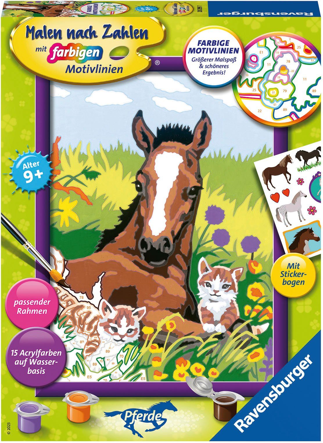 Ravensburger Раскрась по номерам Süße Tierkinder, Pferd, Made in Europe