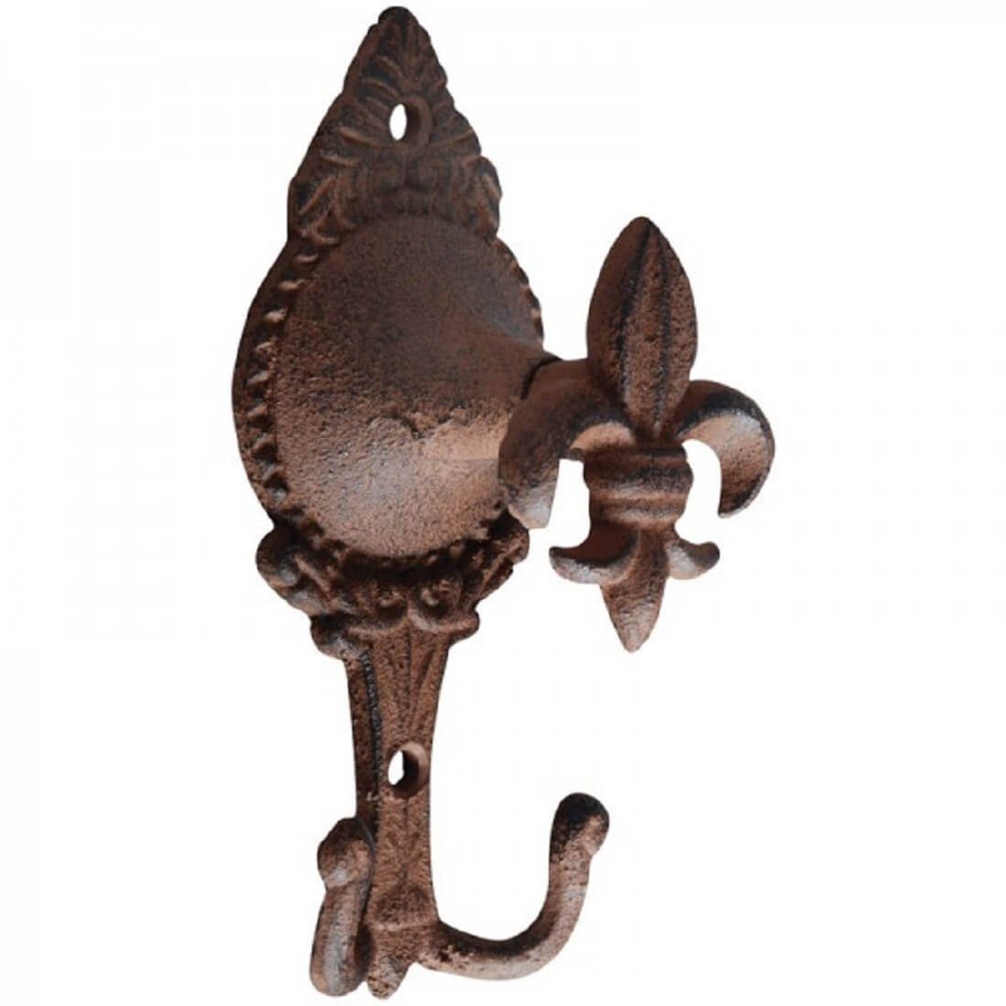 Dekowunder Garderobenhalter Kleider und Huthaken Gusseisen Wandhaken Braun antik rustikal