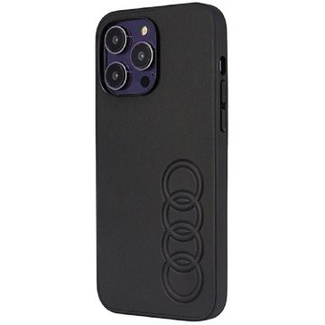 Audi Handyhülle Case iPhone 14 Pro Max Serie TT schwarz Kunstleder Logo 6,7 Zoll, Kantenschutz