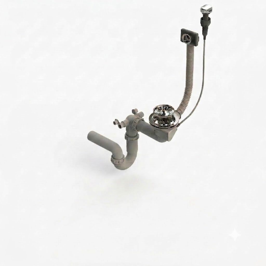 Faizee Möbel Siphon Siphon Siphon Silber/Gold mit Überlauf für das Spülbecken Automatisch