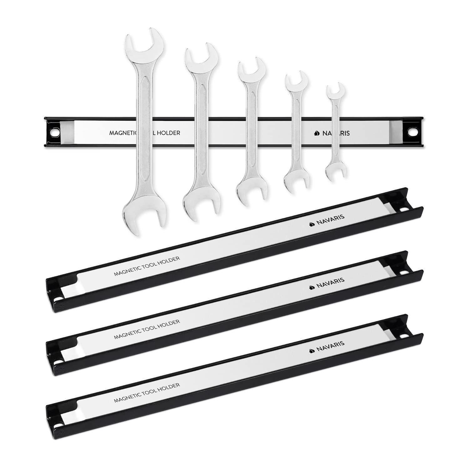 Navaris Magnethalter Navaris Magnetleiste 4er Set für Garage und Werkstatt