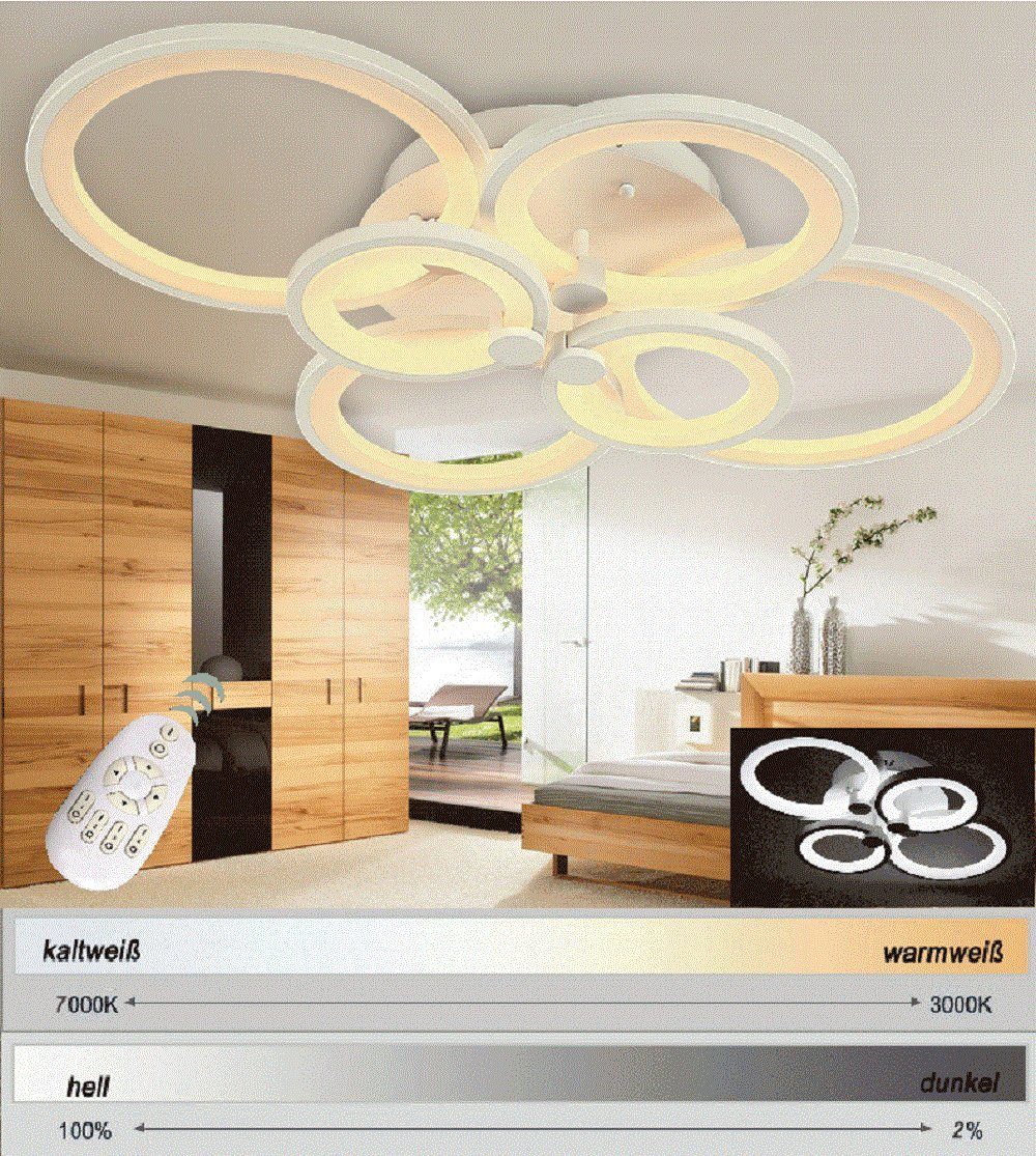 Euroton LED Deckenleuchte LED Deckenleuchte Fernbedienung Lichtfarbe/Hellig günstig online kaufen