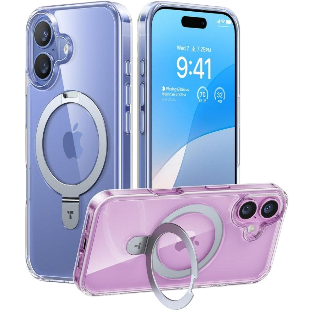 TORRAS Handyhülle Ostand Case für iPhone 16 - Schutzhülle - transparent